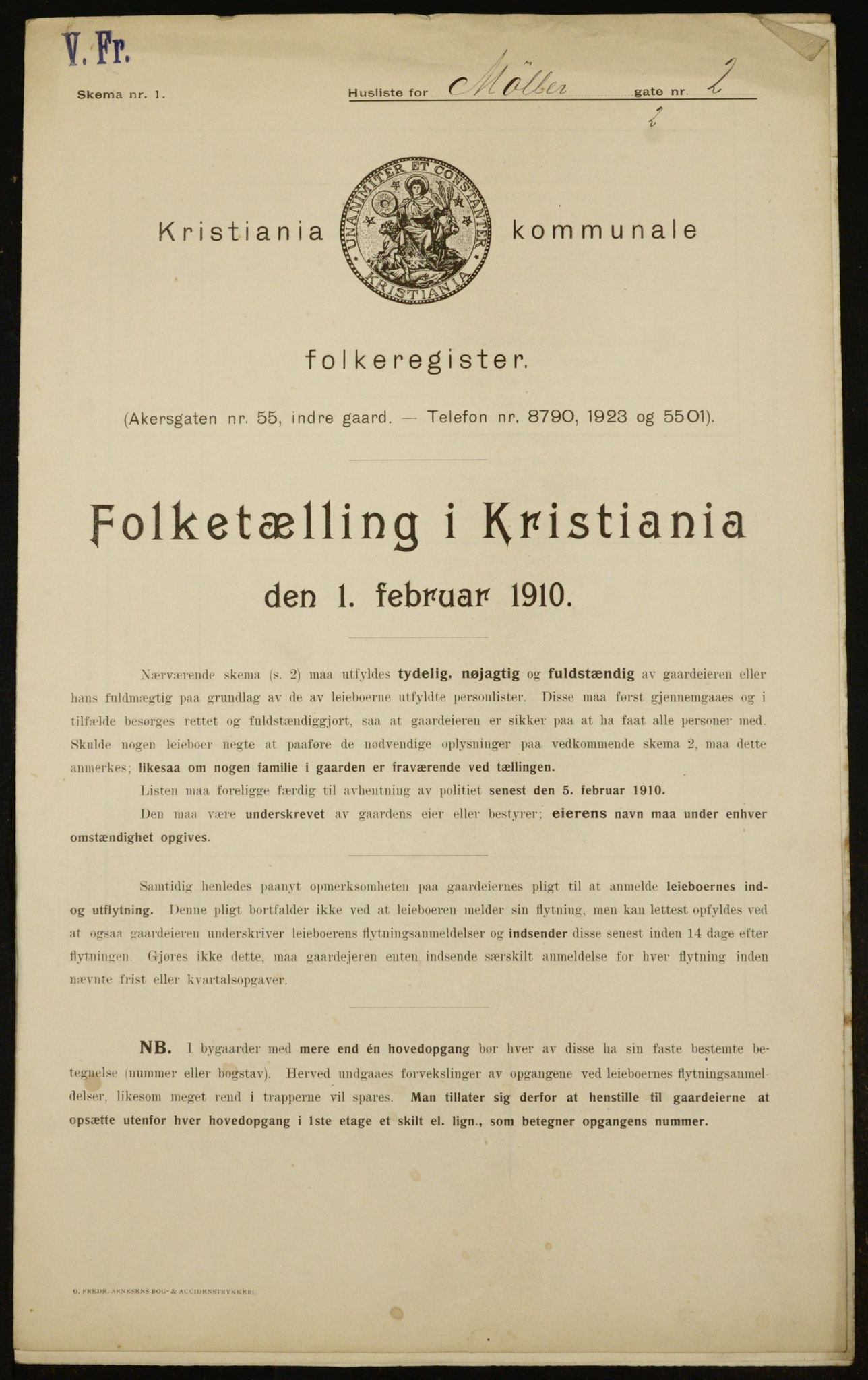 OBA, Municipal Census 1910 for Kristiania, 1910, p. 66040