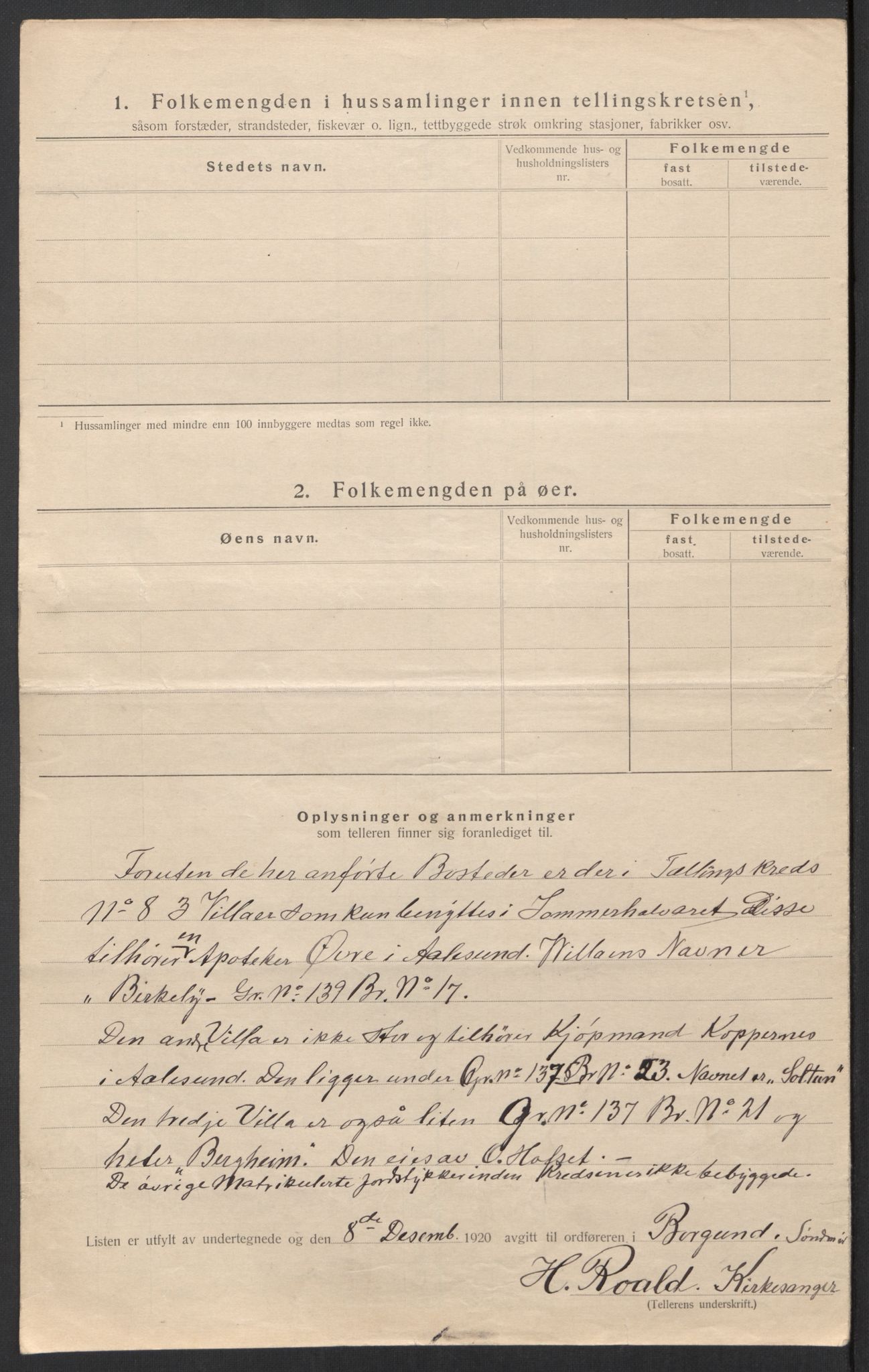 SAT, 1920 census for Borgund, 1920, p. 31