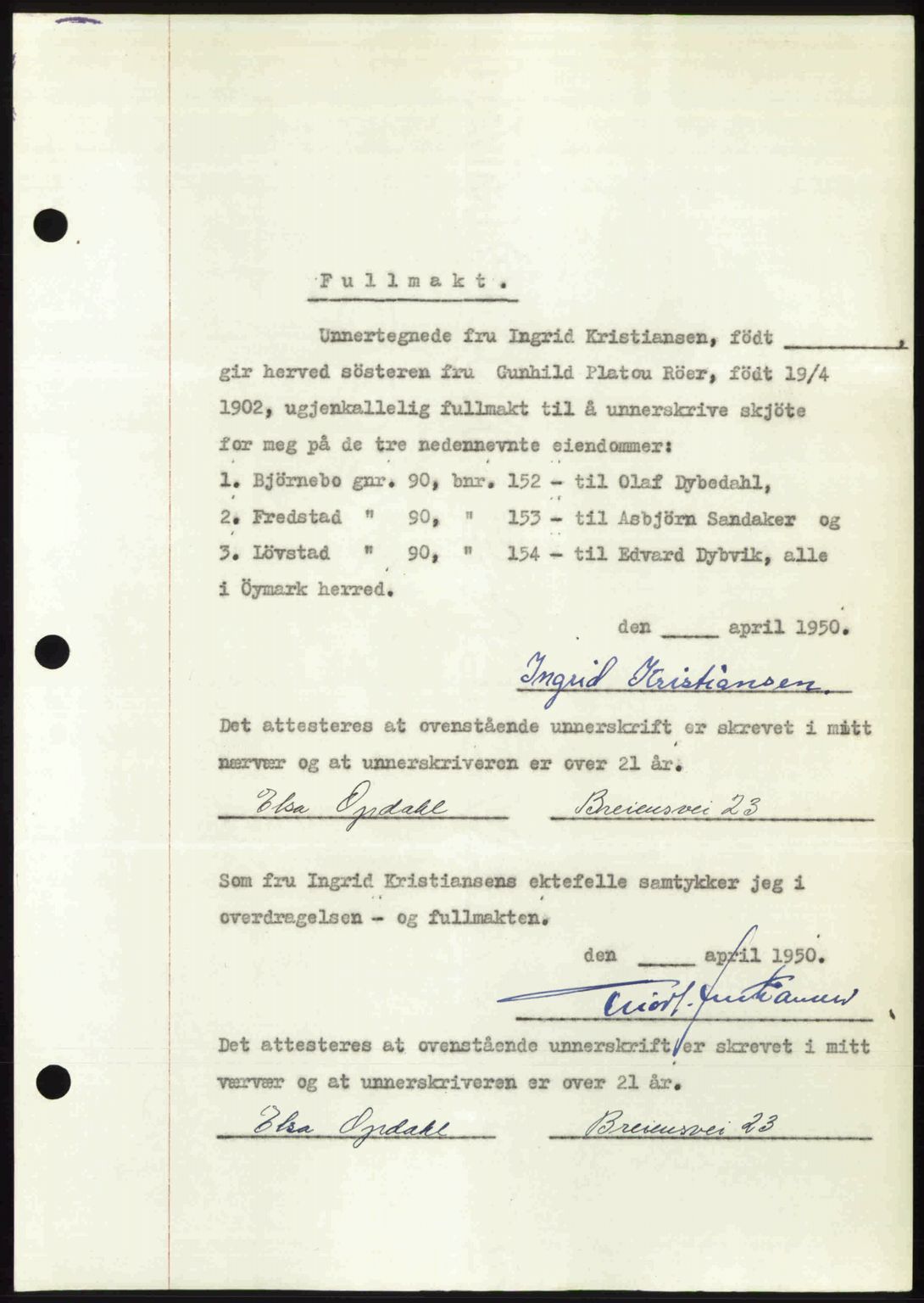 Idd og Marker sorenskriveri, AV/SAO-A-10283/G/Gb/Gbb/L0014: Mortgage book no. A14, 1950-1950, Diary no: : 966/1950