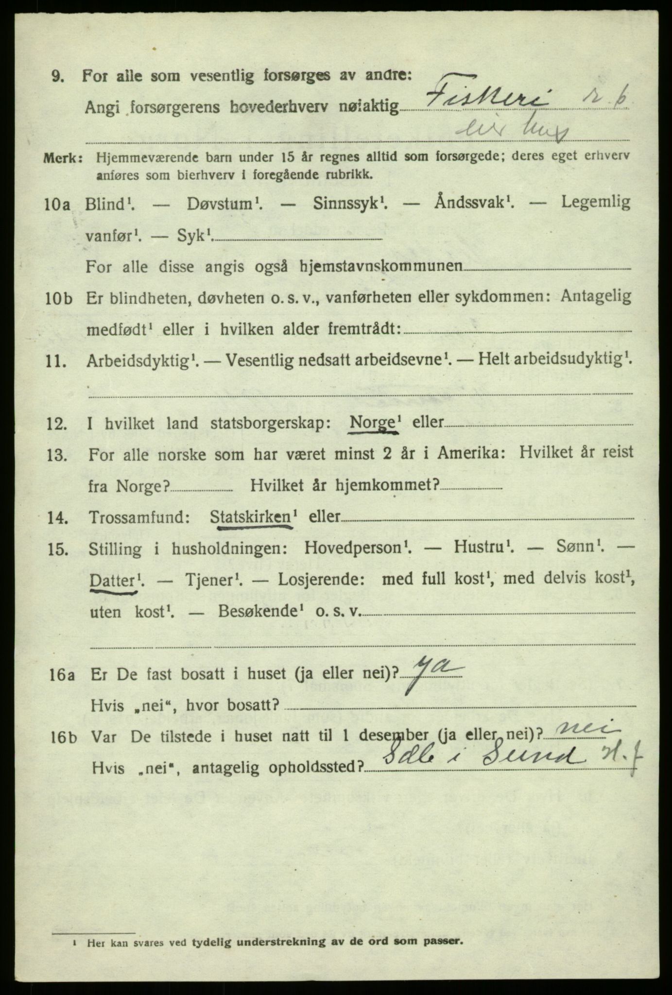 SAB, 1920 census for Herdla, 1920, p. 6278