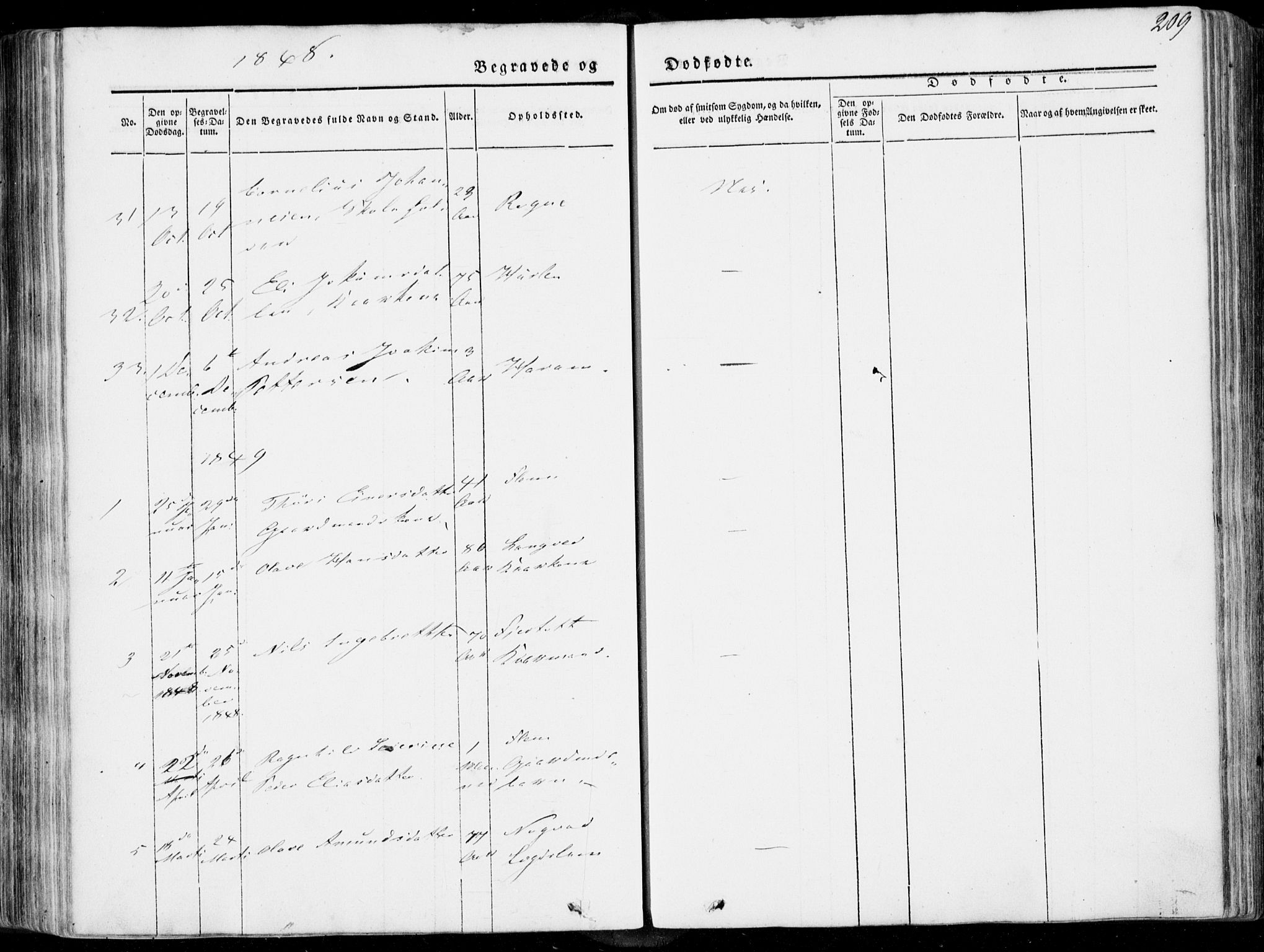 Ministerialprotokoller, klokkerbøker og fødselsregistre - Møre og Romsdal, SAT/A-1454/536/L0497: Parish register (official) no. 536A06, 1845-1865, p. 209