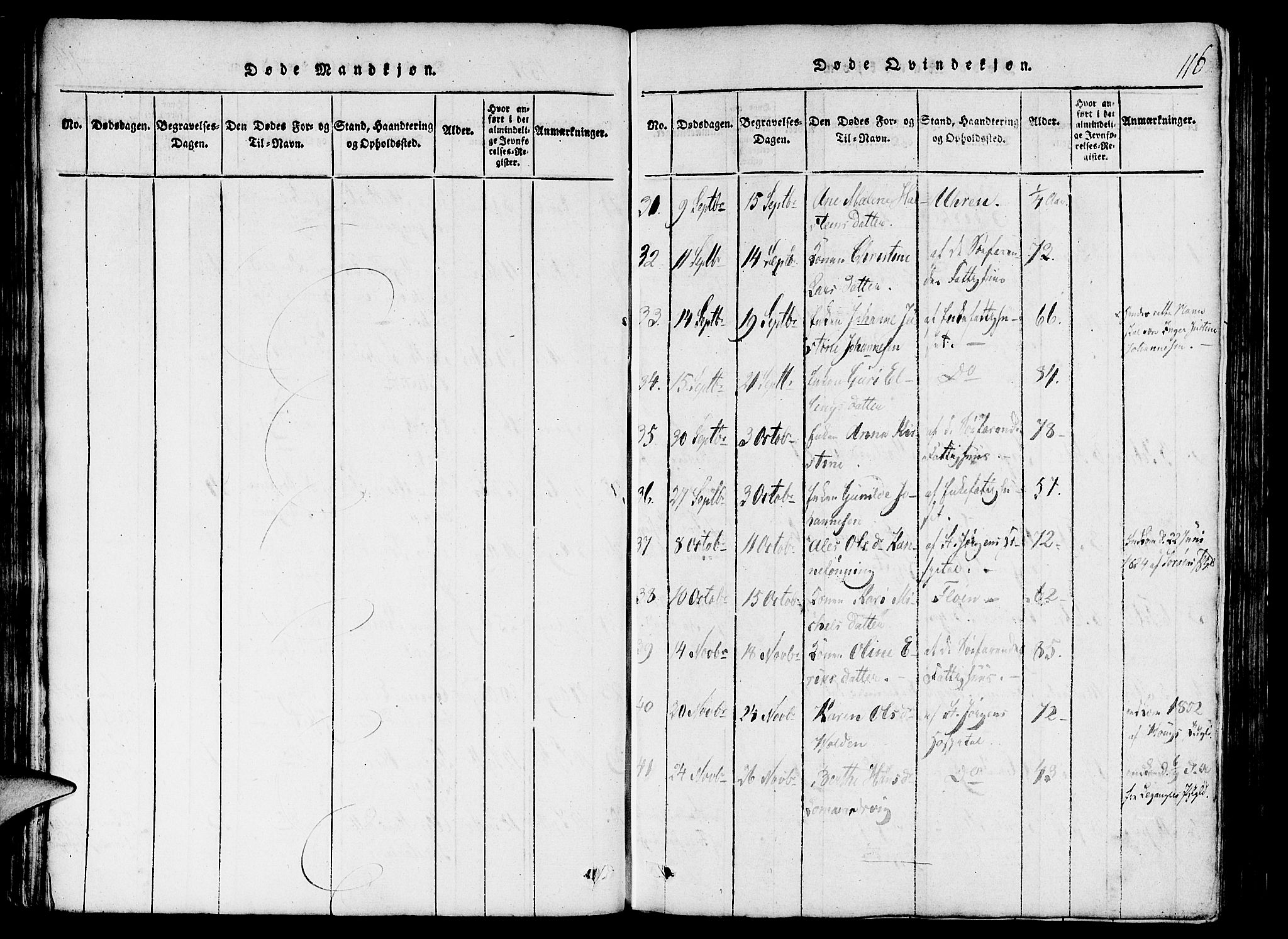 St. Jørgens hospital og Årstad sokneprestembete, AV/SAB-A-99934: Parish register (official) no. A 3, 1815-1843, p. 116