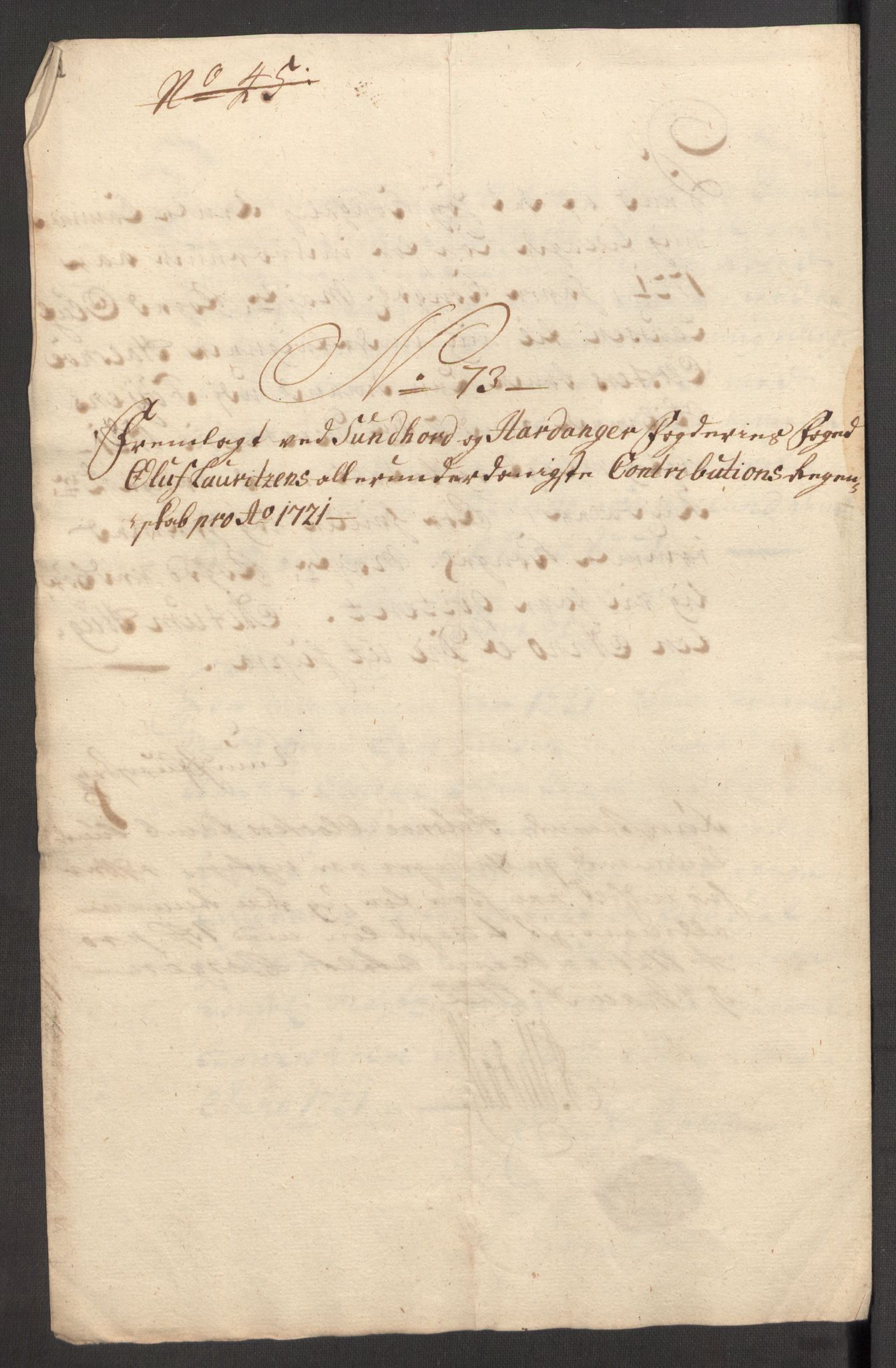 Rentekammeret inntil 1814, Reviderte regnskaper, Fogderegnskap, AV/RA-EA-4092/R48/L3000: Fogderegnskap Sunnhordland og Hardanger, 1721, p. 414