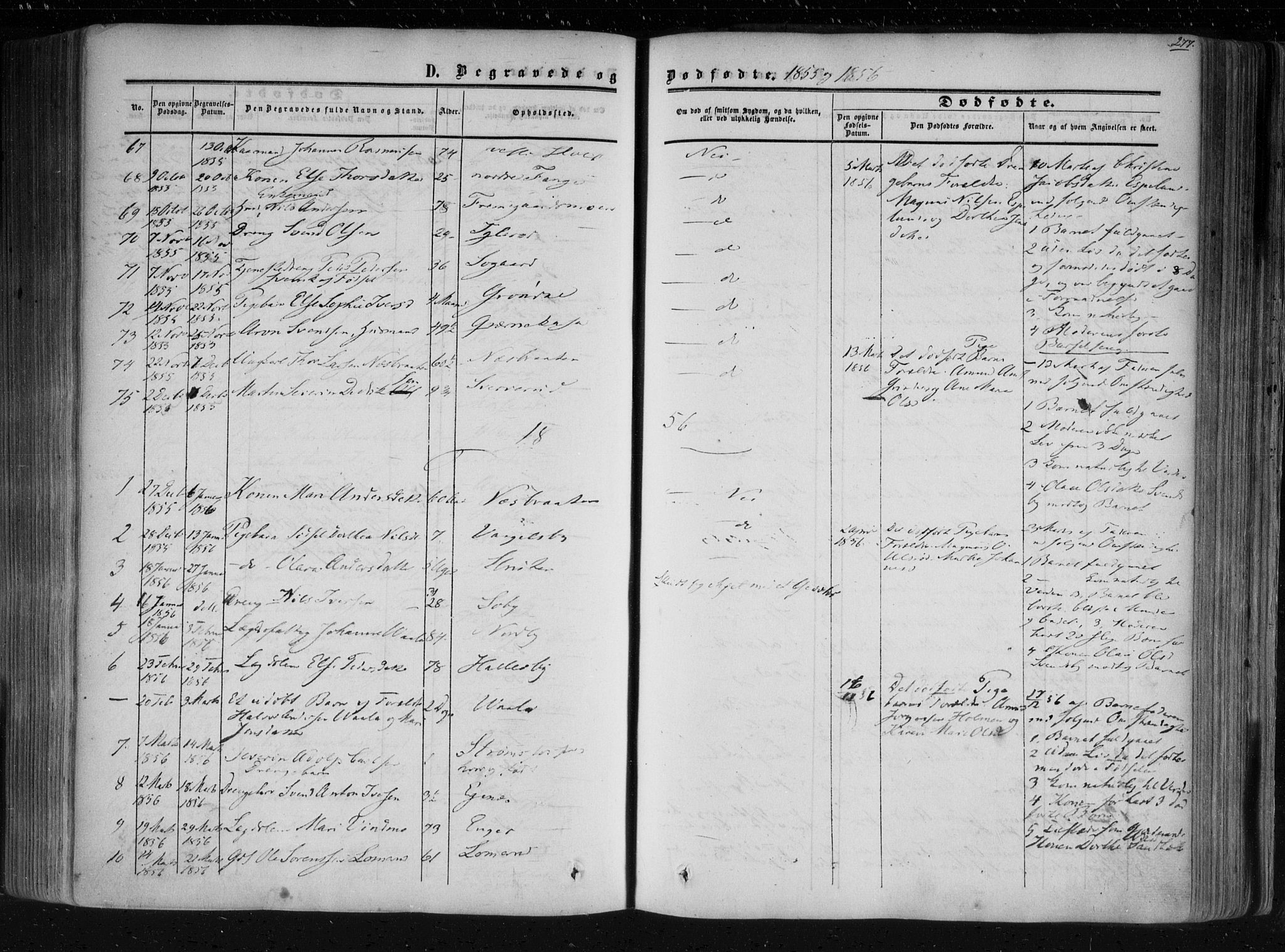 Aremark prestekontor Kirkebøker, AV/SAO-A-10899/F/Fc/L0003: Parish register (official) no. III 3, 1850-1865, p. 277