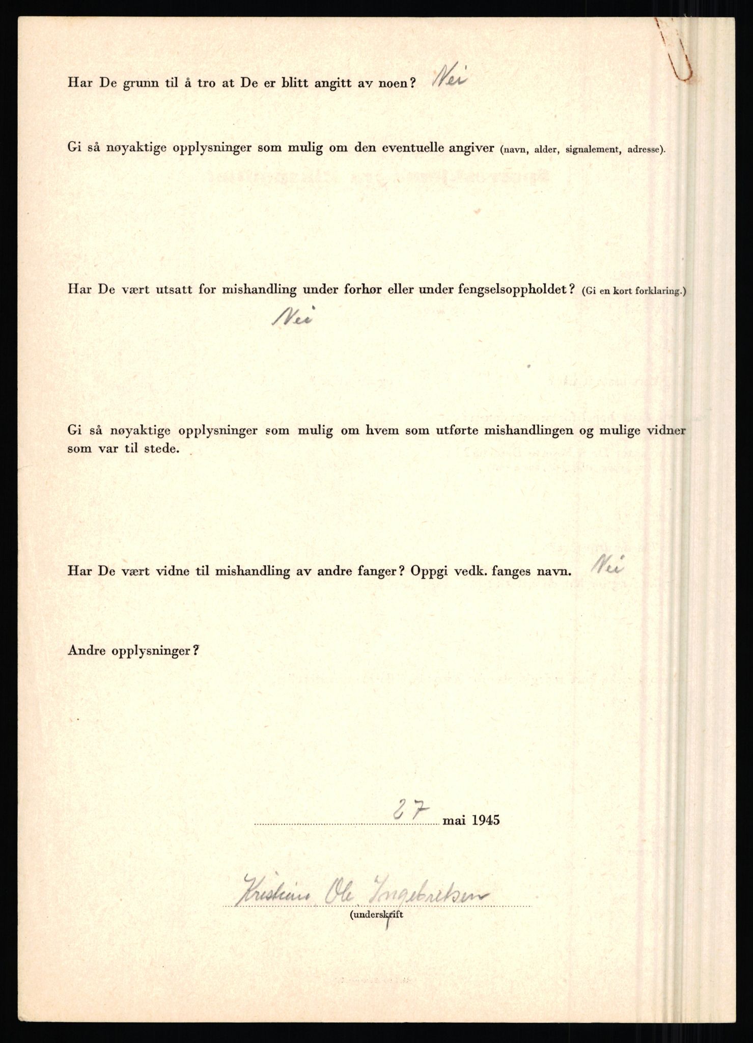 Rikspolitisjefen, AV/RA-S-1560/L/L0007: Heen, Erik C. - Iversen, Trygve, 1940-1945, p. 1134