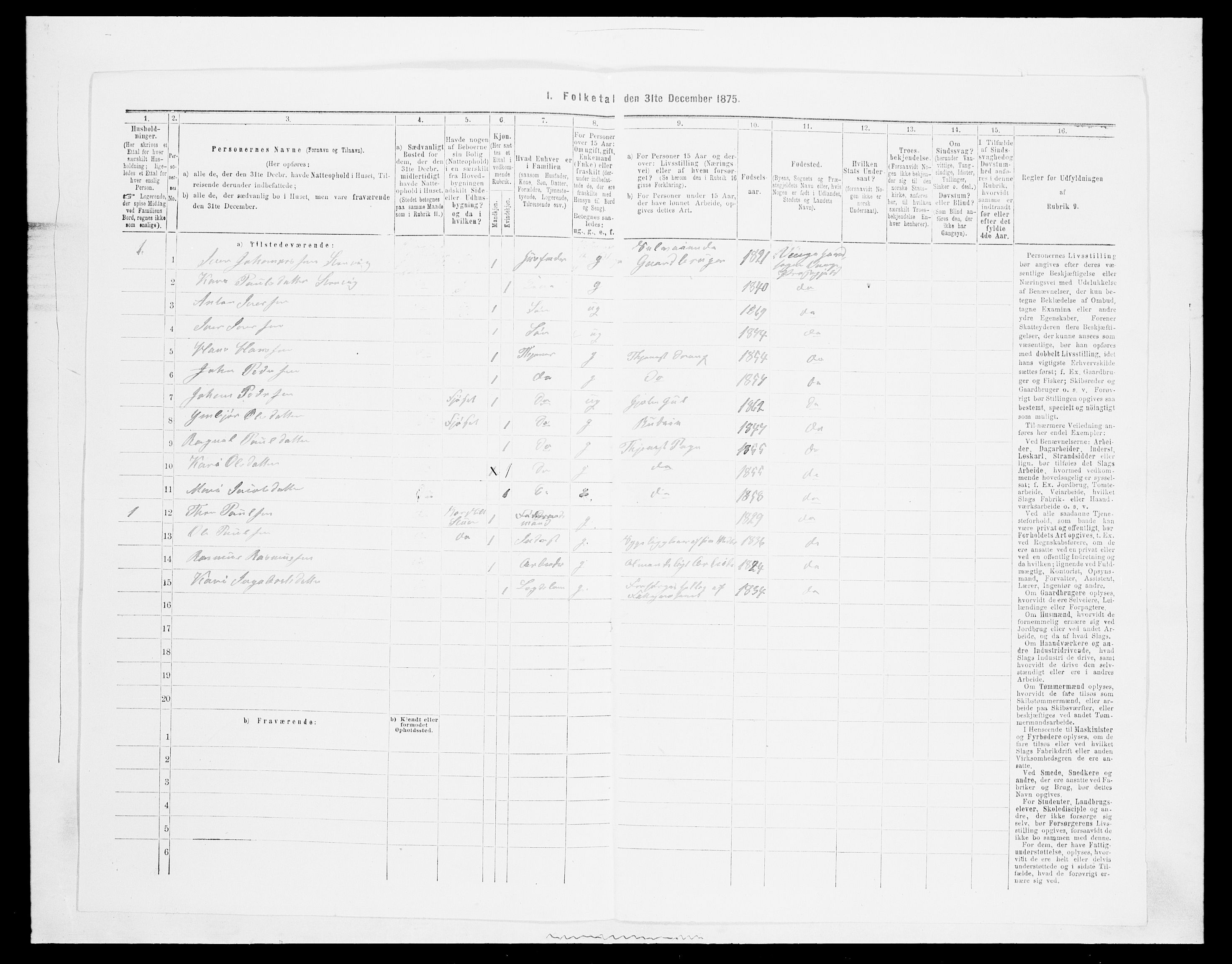 SAH, 1875 census for 0515P Vågå, 1875, p. 963