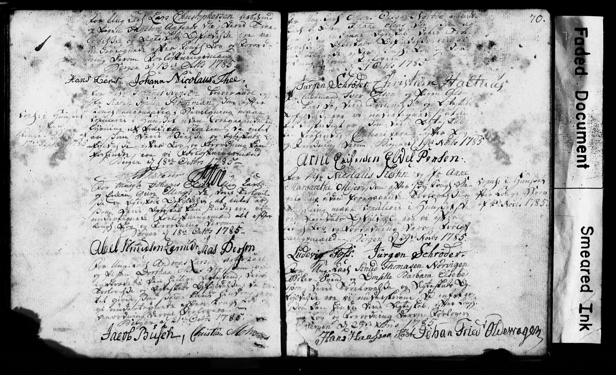 Korskirken sokneprestembete, SAB/A-76101: Best man's statements no. II.5.1, 1776-1816, p. 70