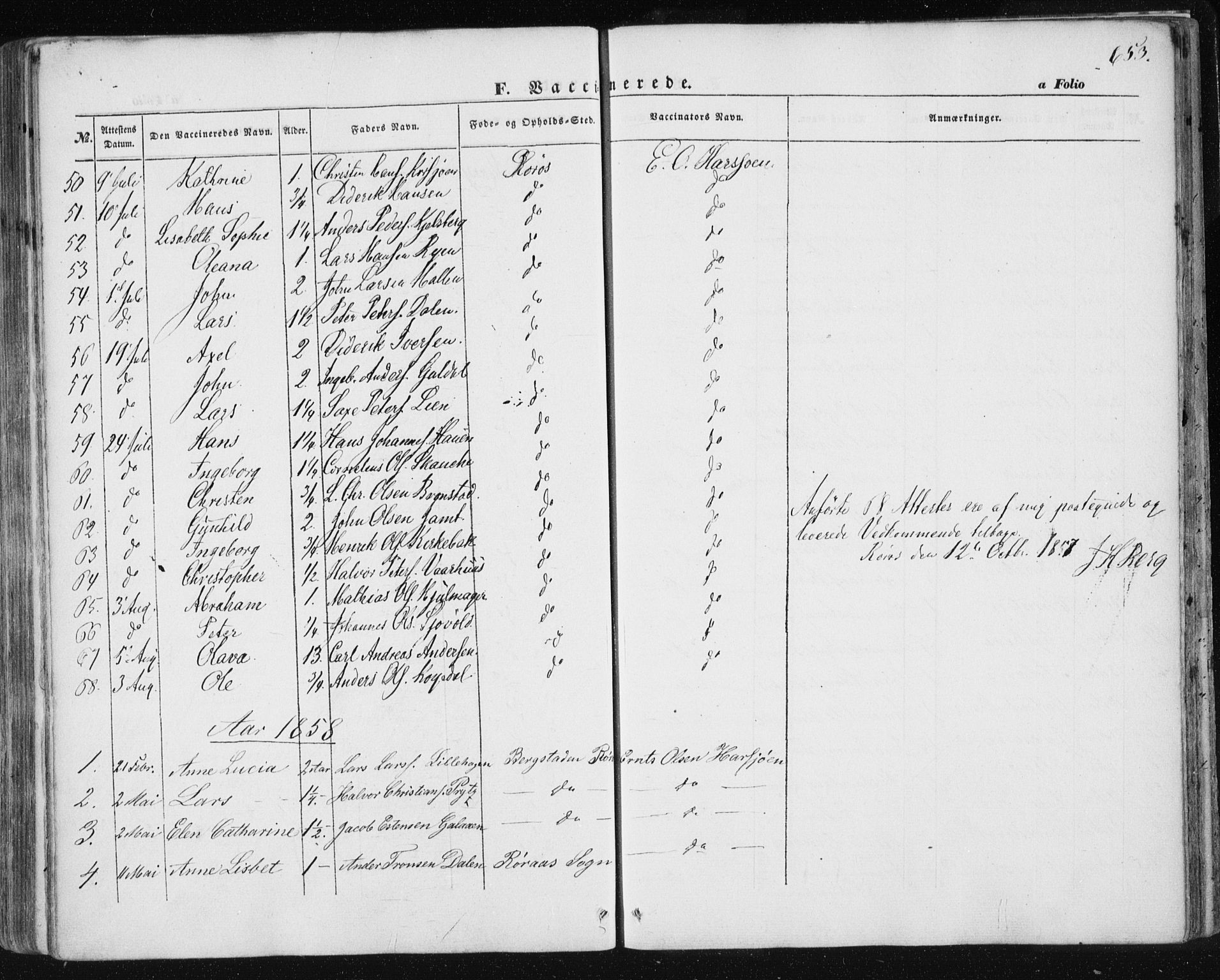 Ministerialprotokoller, klokkerbøker og fødselsregistre - Sør-Trøndelag, SAT/A-1456/681/L0931: Parish register (official) no. 681A09, 1845-1859, p. 653