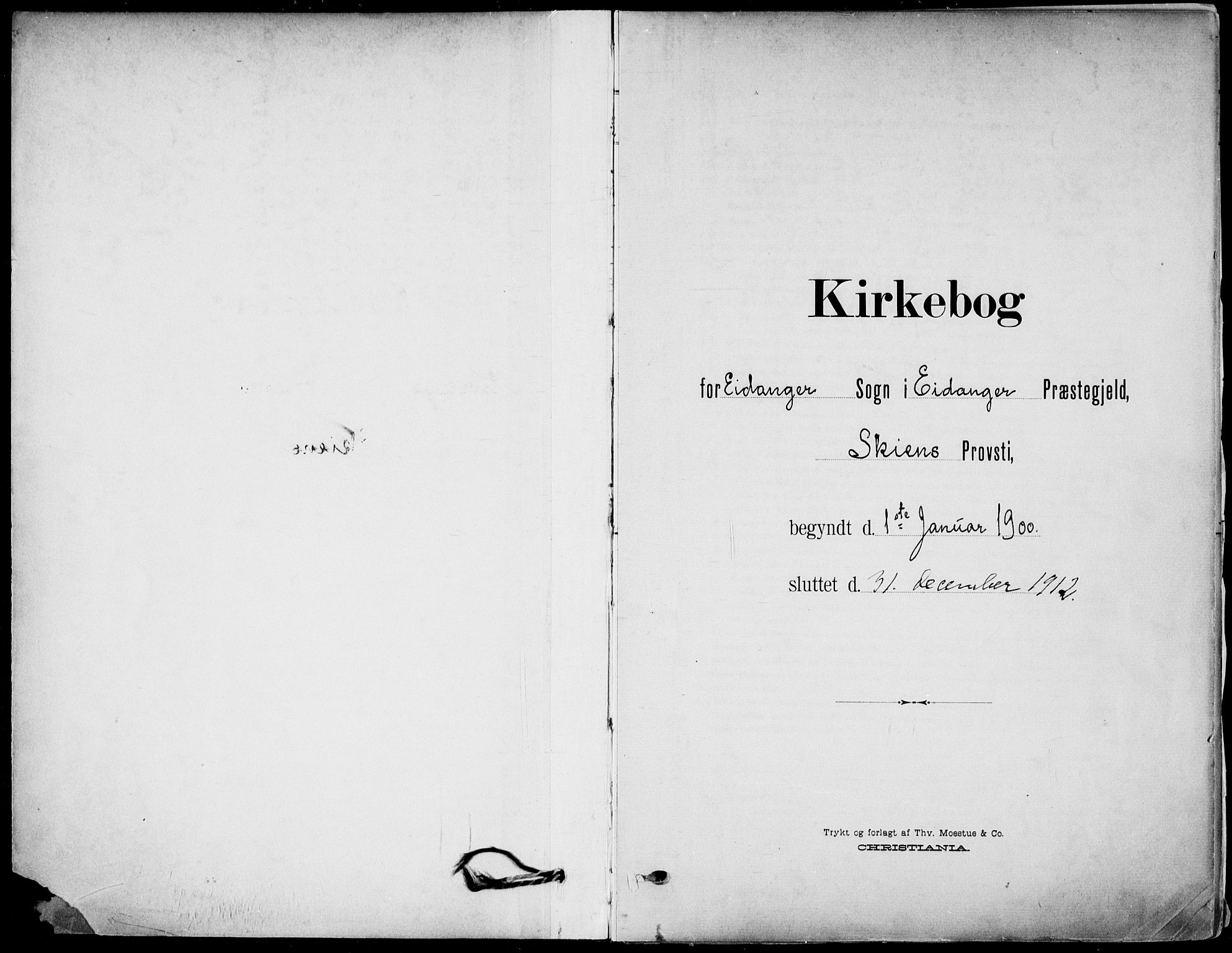 Eidanger kirkebøker, SAKO/A-261/F/Fa/L0013: Parish register (official) no. 13, 1900-1913
