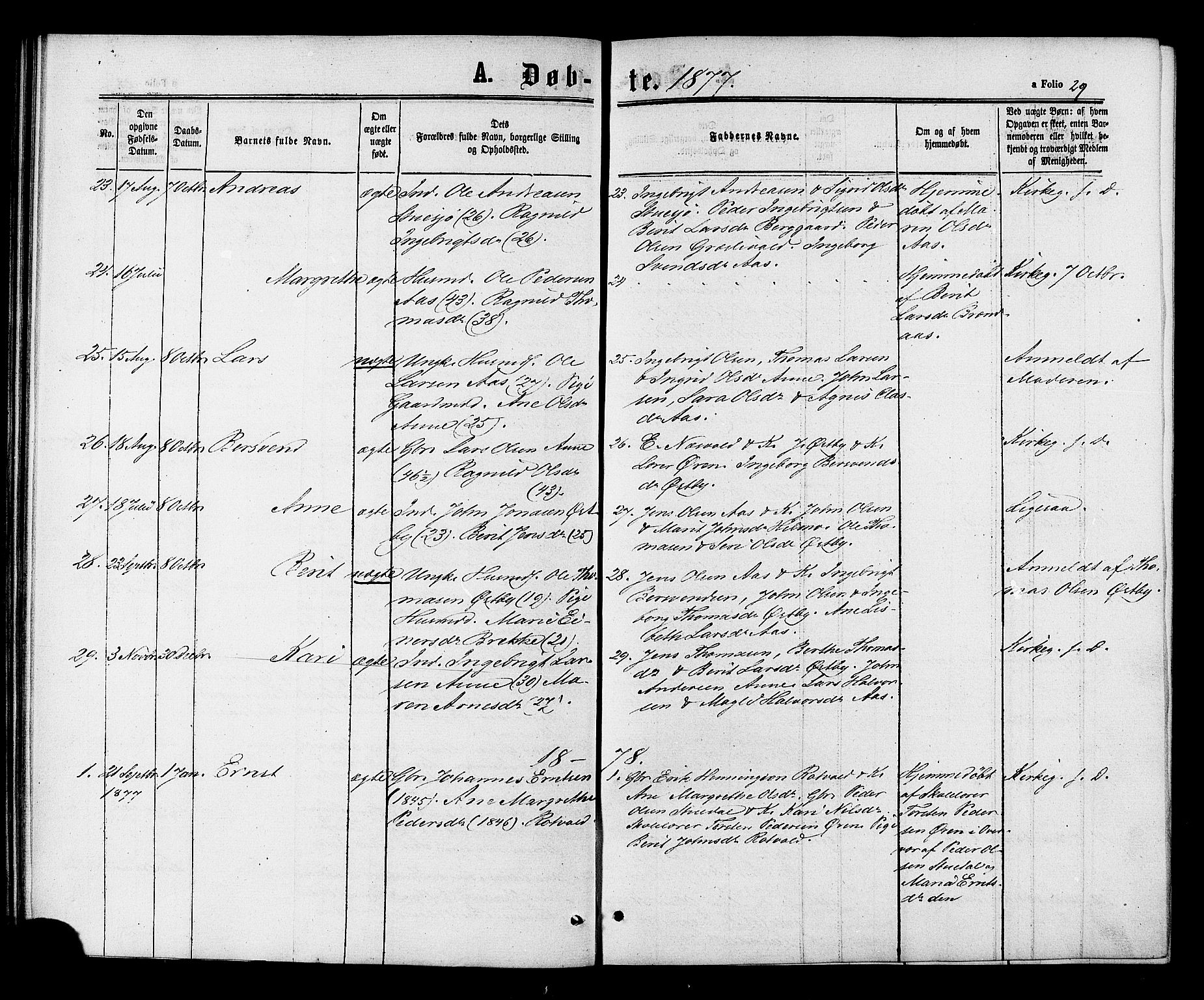 Ministerialprotokoller, klokkerbøker og fødselsregistre - Sør-Trøndelag, SAT/A-1456/698/L1163: Parish register (official) no. 698A01, 1862-1887, p. 29