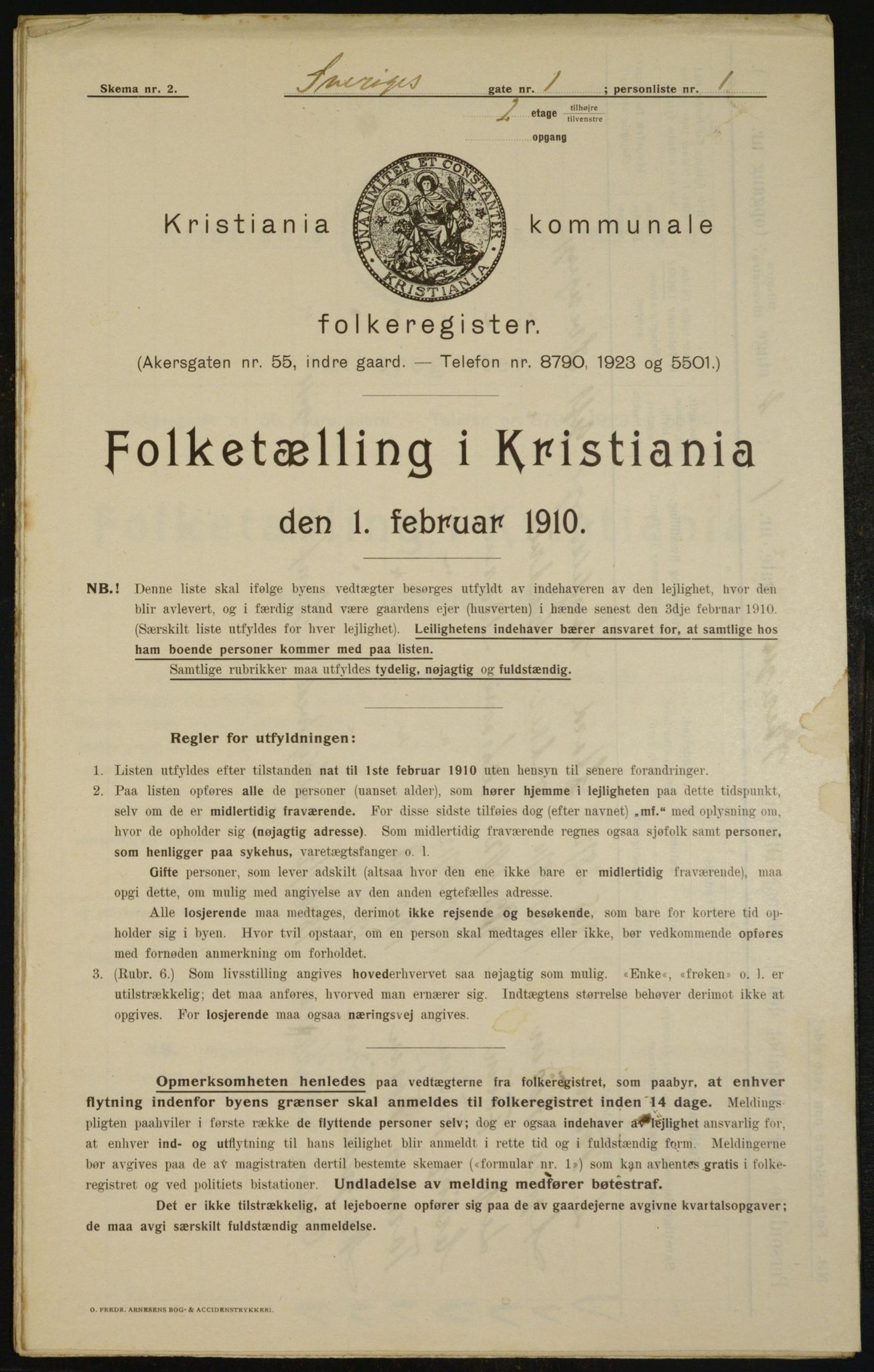 OBA, Municipal Census 1910 for Kristiania, 1910, p. 100307