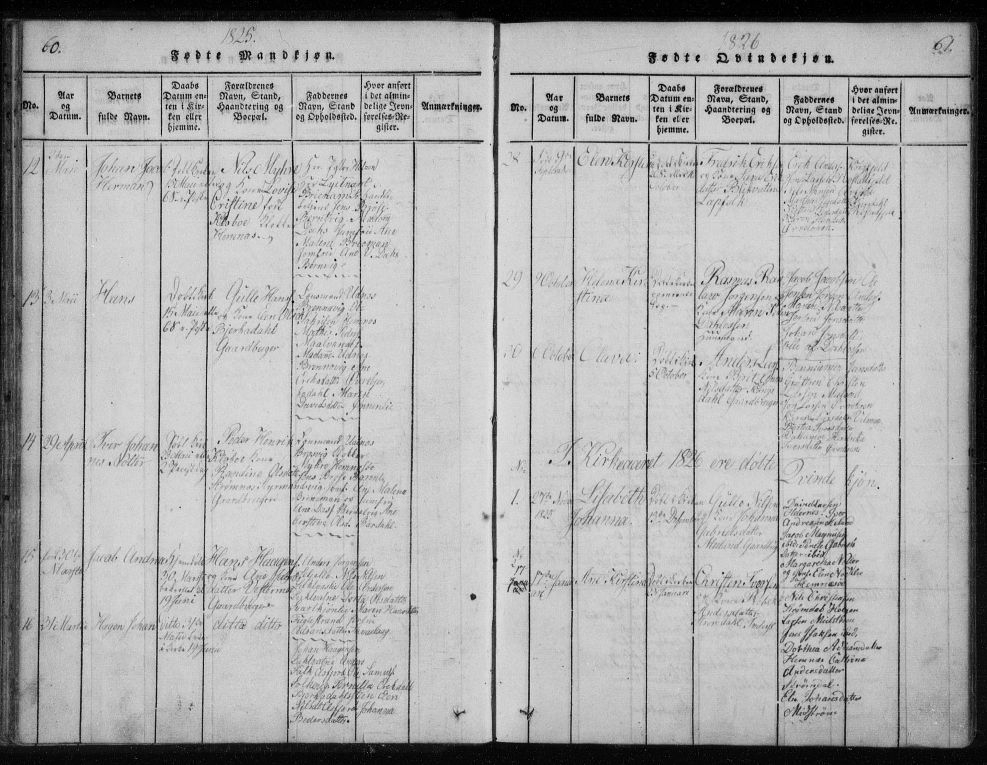 Ministerialprotokoller, klokkerbøker og fødselsregistre - Nordland, SAT/A-1459/825/L0353: Parish register (official) no. 825A07, 1820-1826, p. 60-61