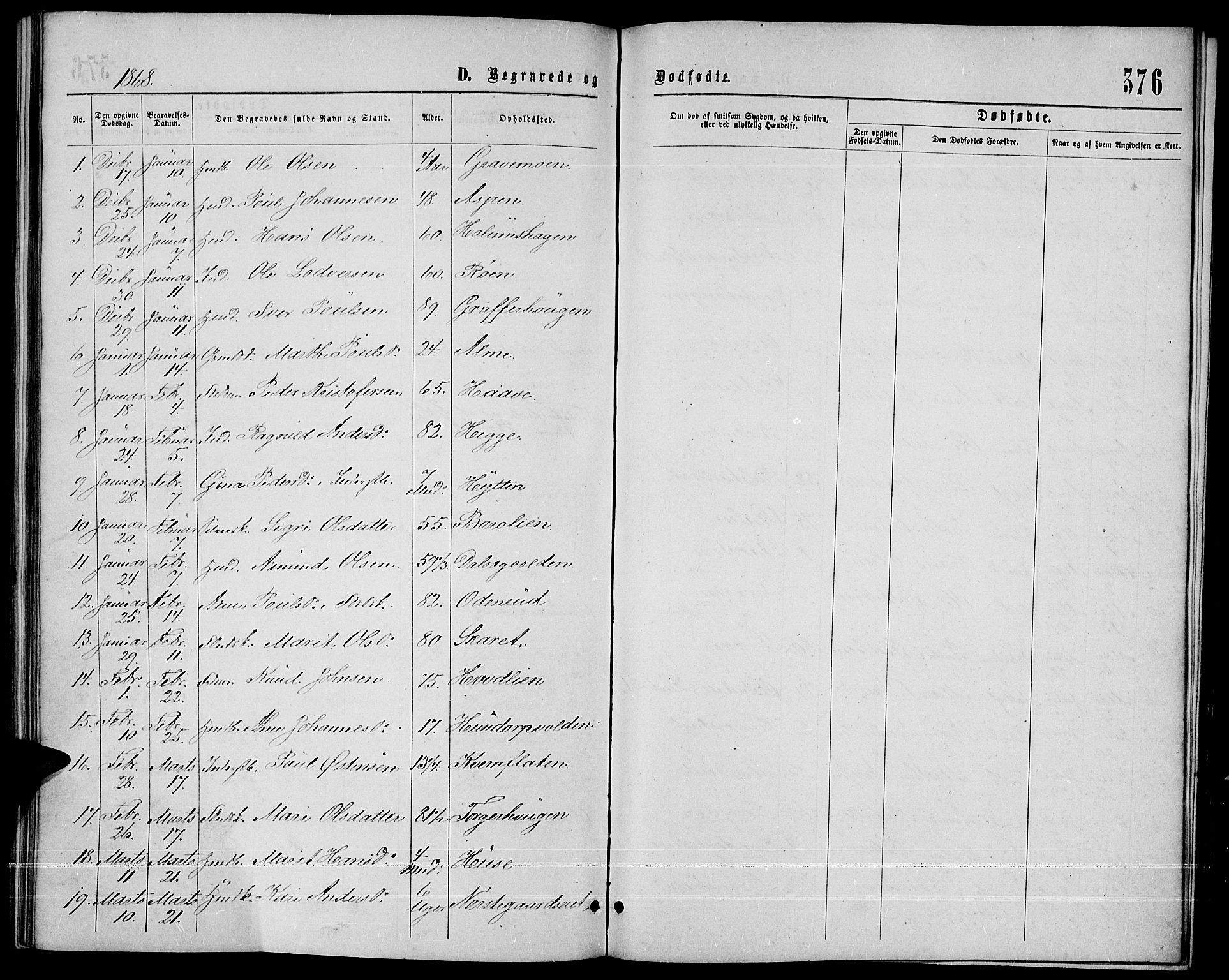 Sør-Fron prestekontor, SAH/PREST-010/H/Ha/Hab/L0002: Parish register (copy) no. 2, 1864-1883, p. 376