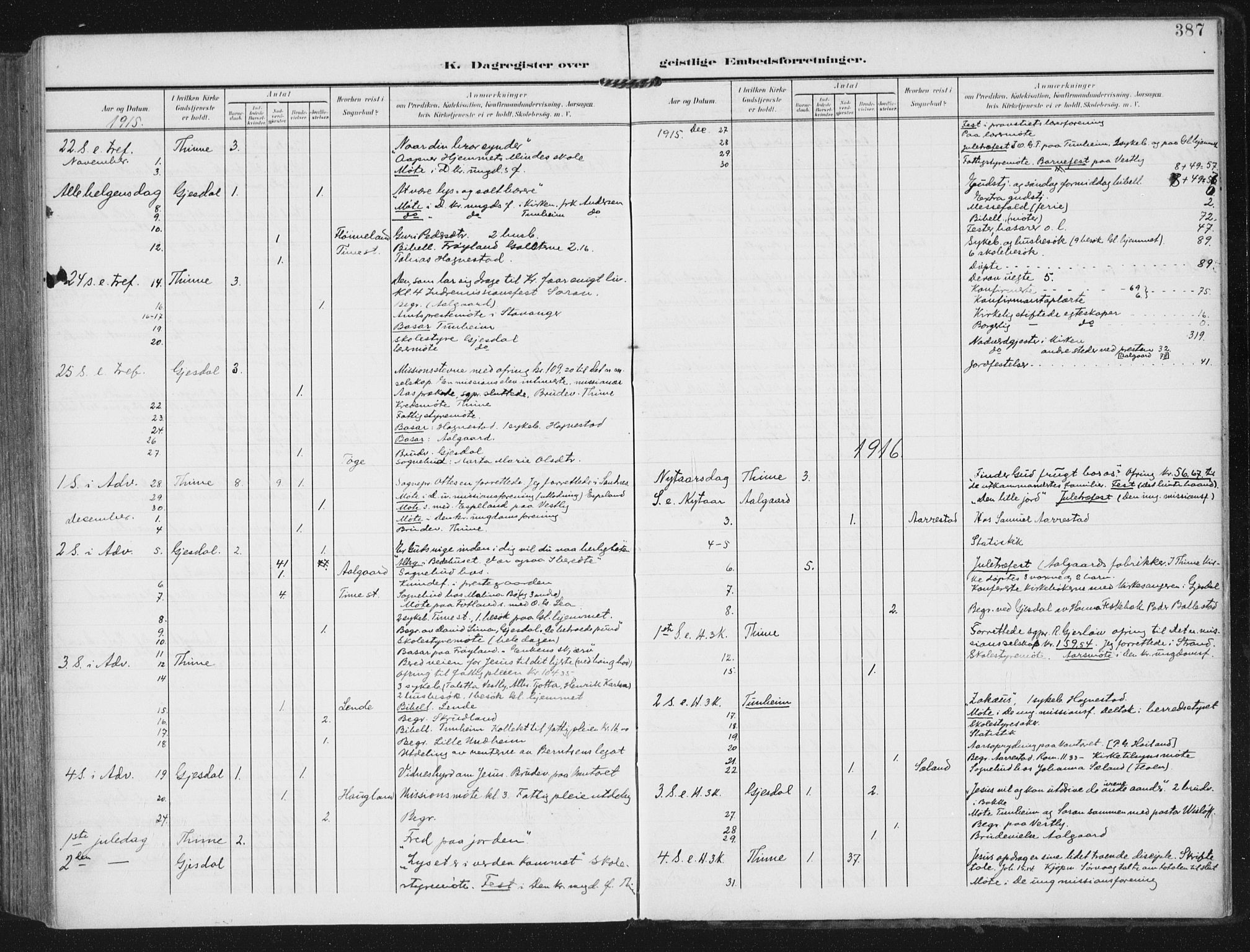 Lye sokneprestkontor, AV/SAST-A-101794/002/A/L0001: Parish register (official) no. A 12, 1904-1920, p. 387