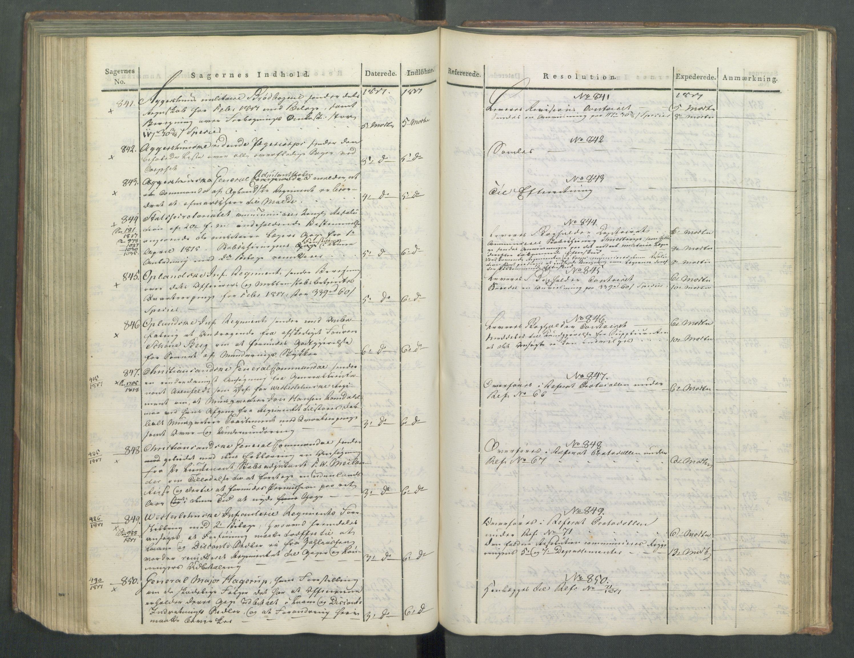 Armédepartementet, RA/RAFA-3493/C/Ca/L0009: 6. Departements Journal, 1816-1817