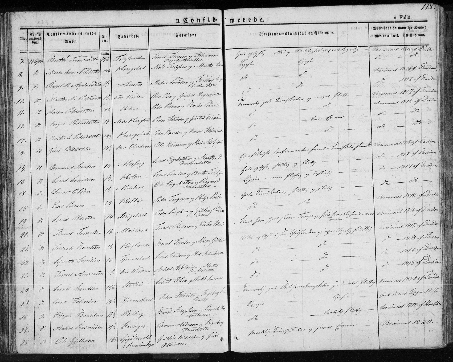 Lye sokneprestkontor, AV/SAST-A-101794/001/30BA/L0004: Parish register (official) no. A 4, 1826-1841, p. 175