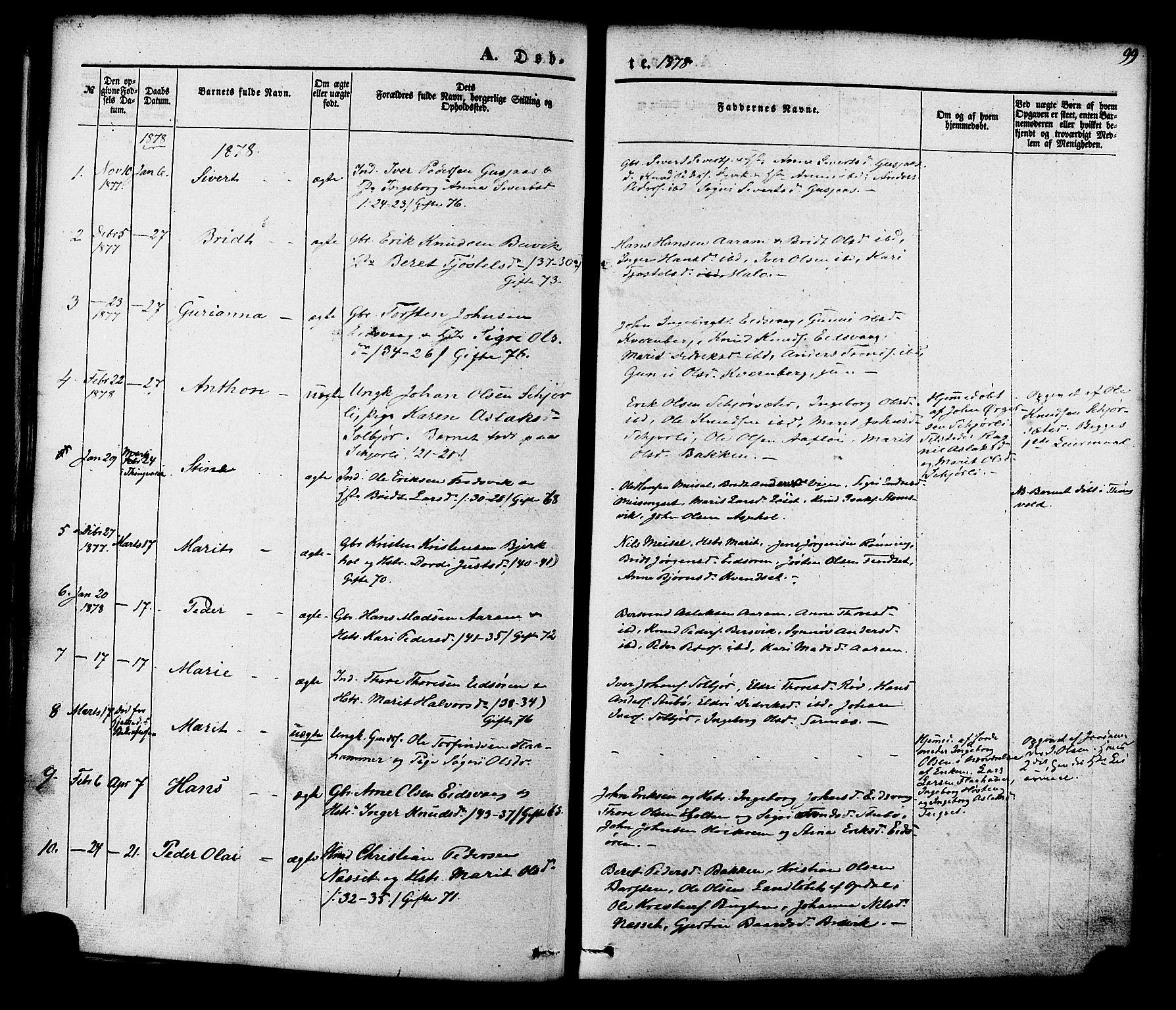 Ministerialprotokoller, klokkerbøker og fødselsregistre - Møre og Romsdal, SAT/A-1454/551/L0625: Parish register (official) no. 551A05, 1846-1879, p. 99