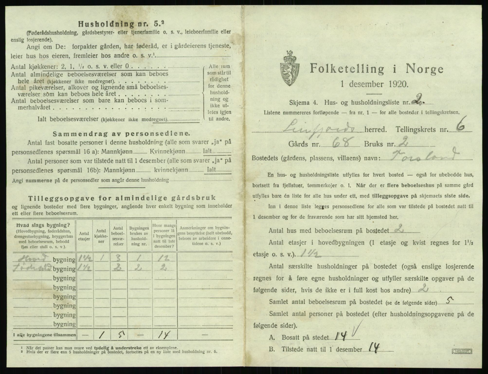 SAT, 1920 census for Leirfjord, 1920, p. 519