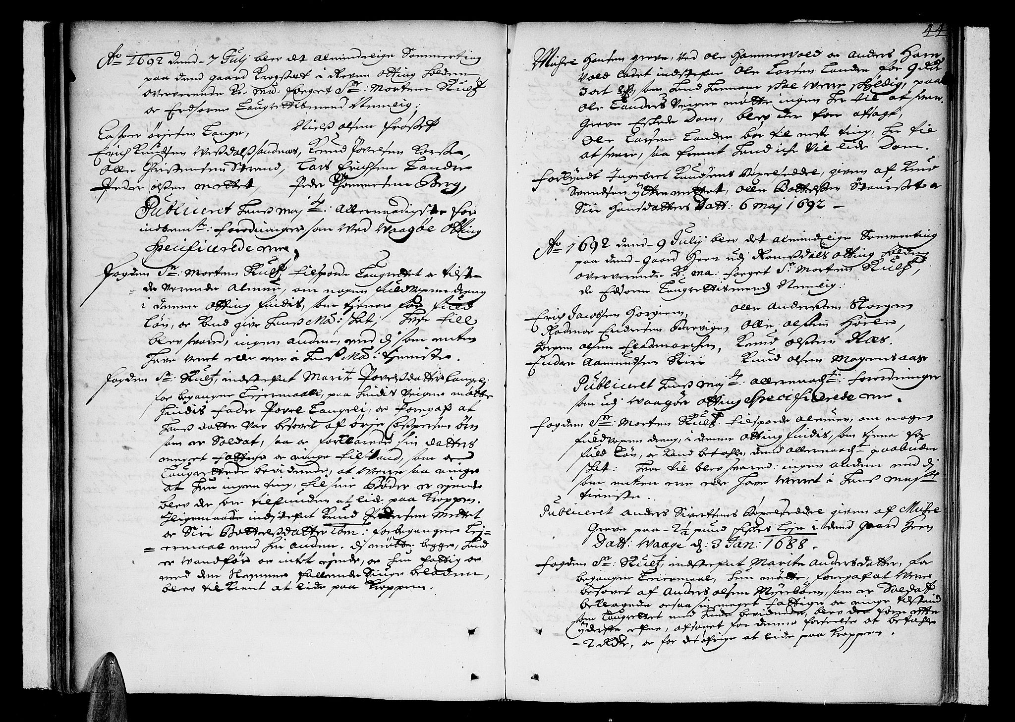 Romsdal sorenskriveri, SAT/A-4149/1/1/1A/L0002: Tingbok, 1690-1693, p. 43b-44a