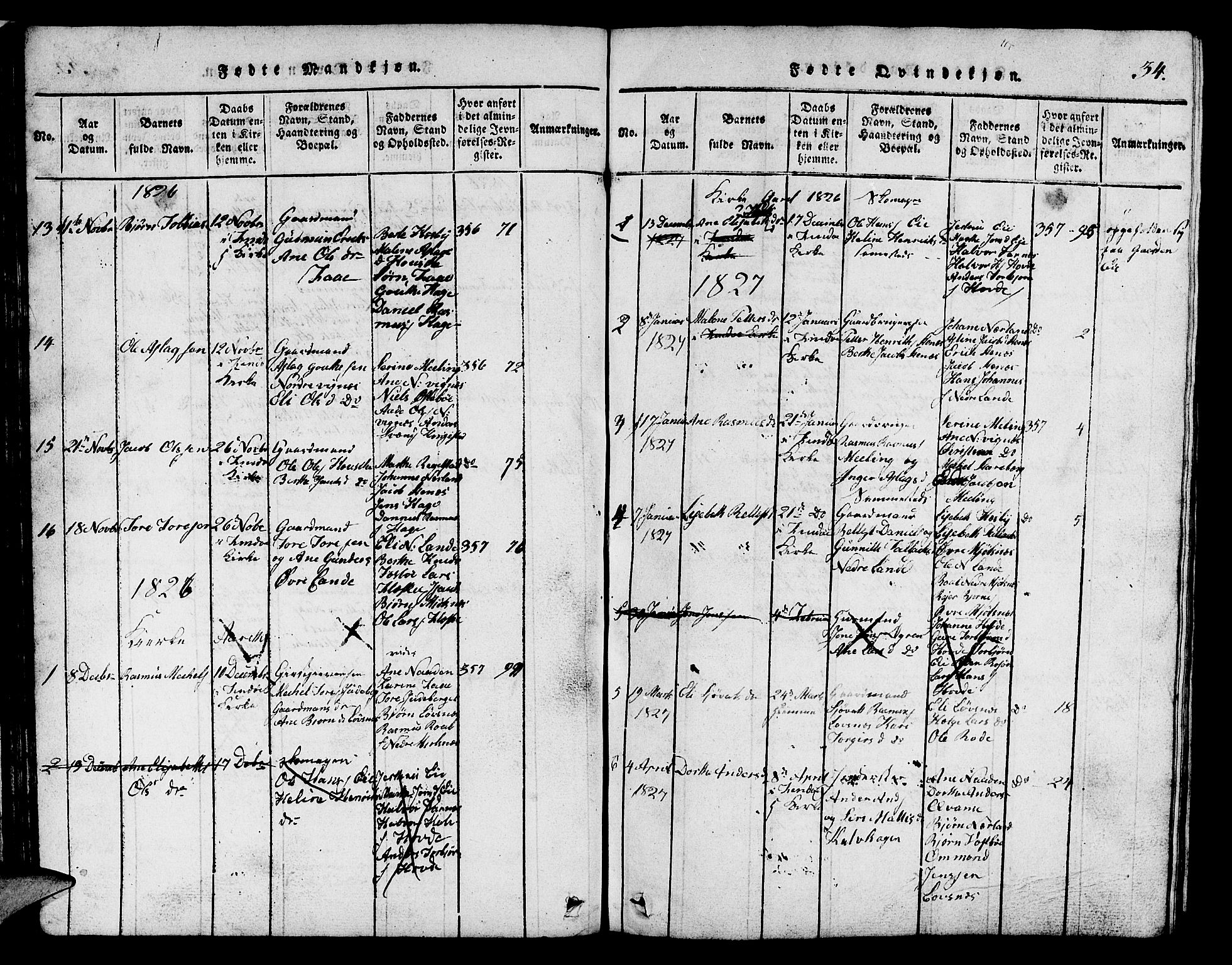 Finnøy sokneprestkontor, SAST/A-101825/H/Ha/Hab/L0001: Parish register (copy) no. B 1, 1816-1856, p. 34