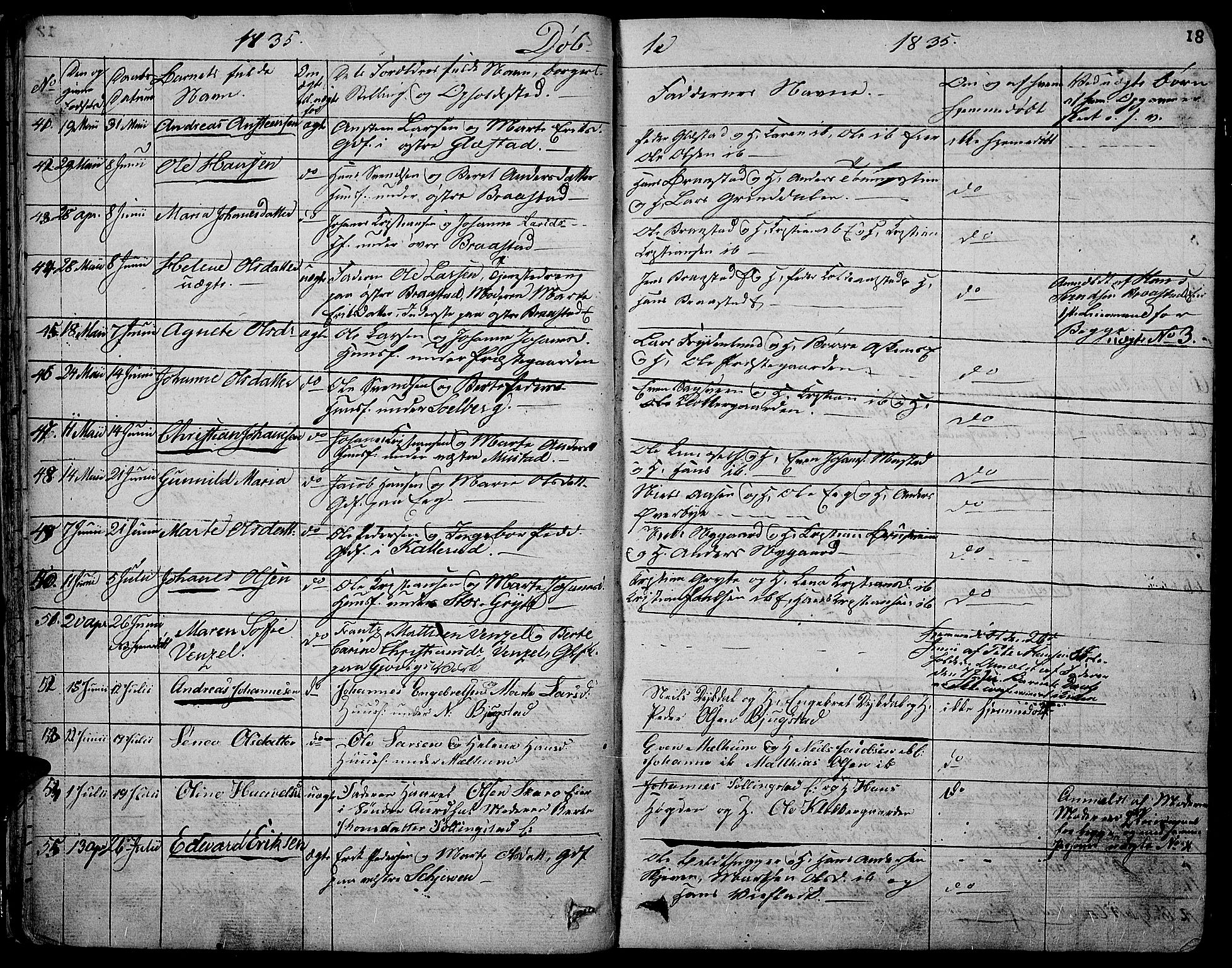 Vardal prestekontor, AV/SAH-PREST-100/H/Ha/Hab/L0004: Parish register (copy) no. 4, 1831-1853, p. 18