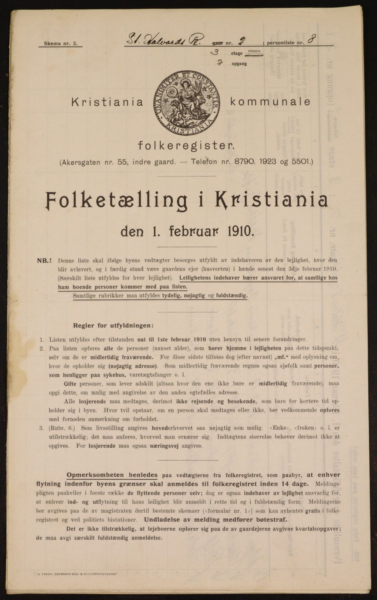 OBA, Municipal Census 1910 for Kristiania, 1910, p. 84047