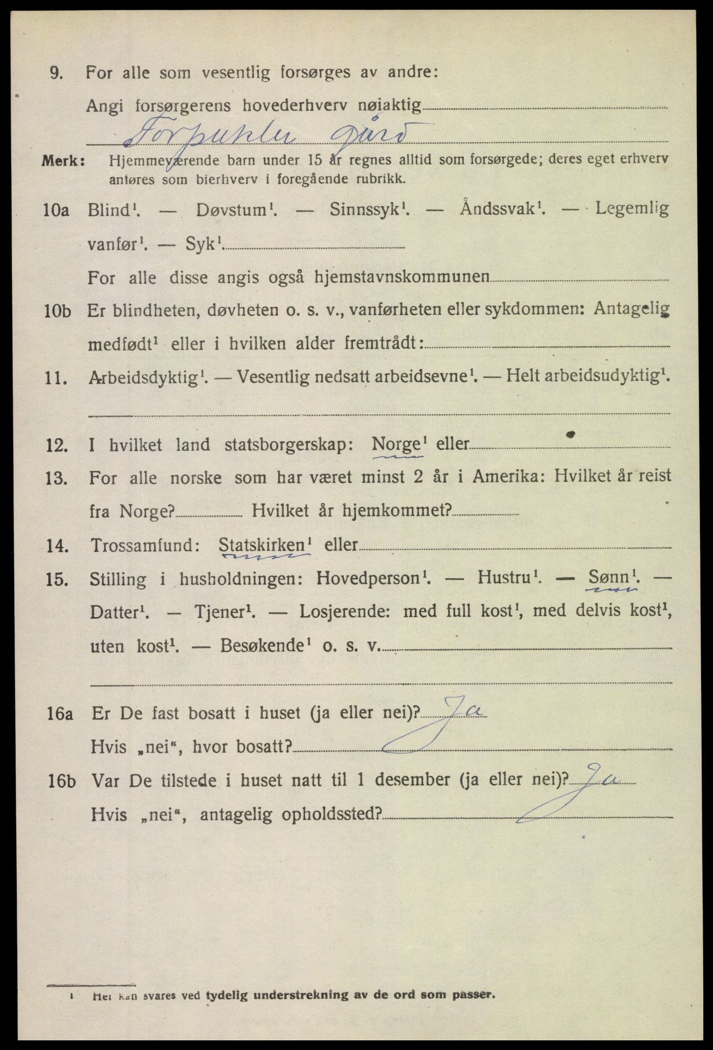 SAK, 1920 census for Holt, 1920, p. 5199