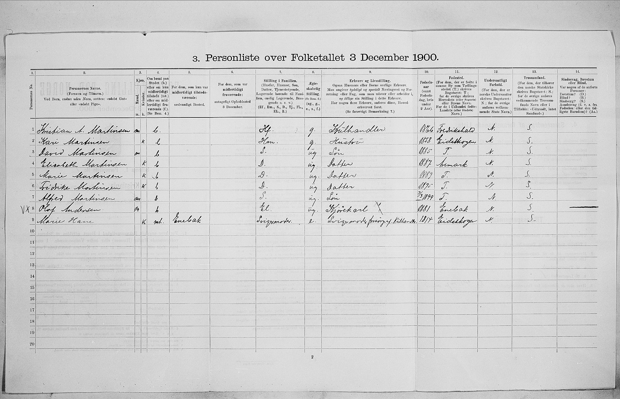 SAO, 1900 census for Kristiania, 1900, p. 54487