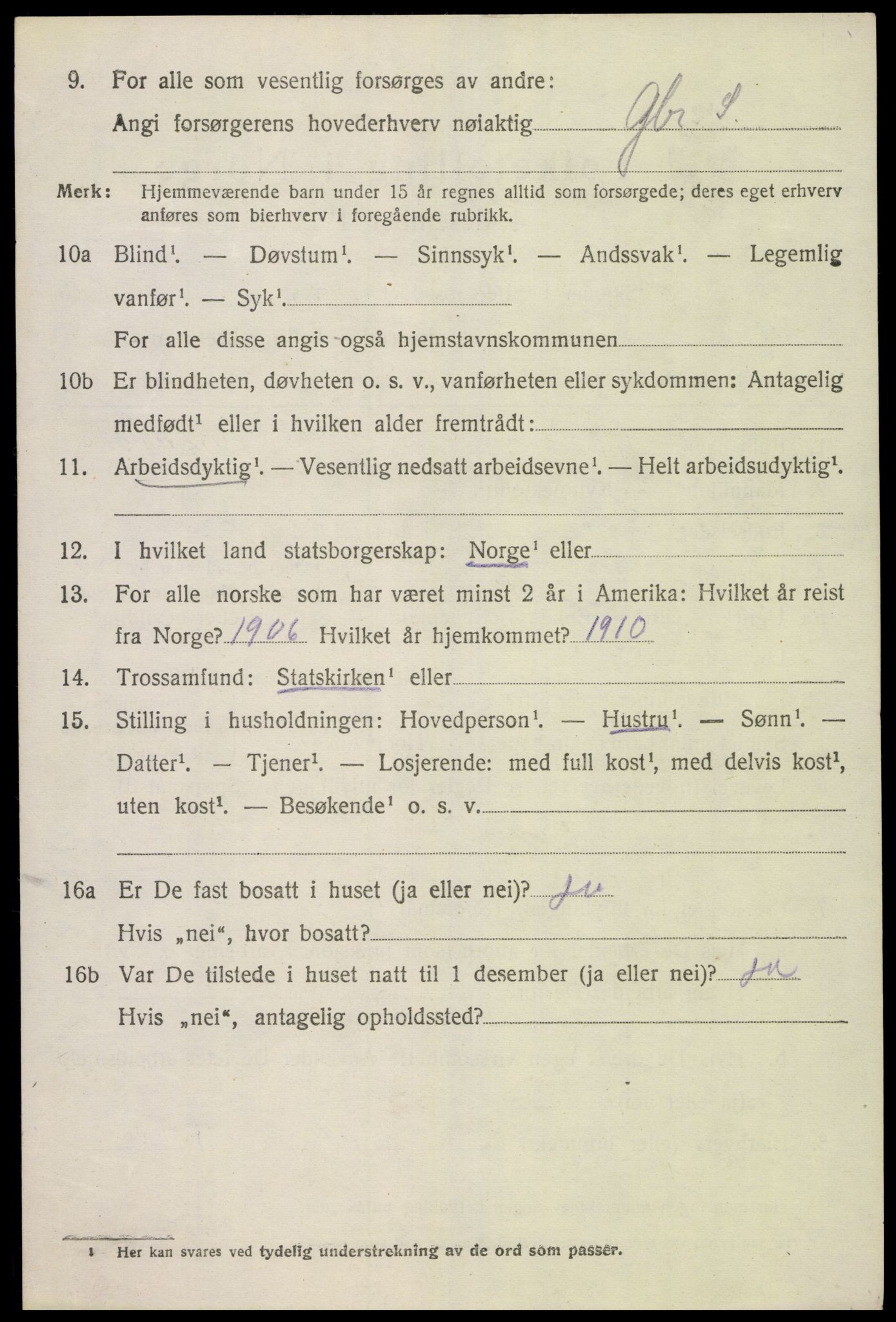 SAK, 1920 census for Konsmo, 1920, p. 1639
