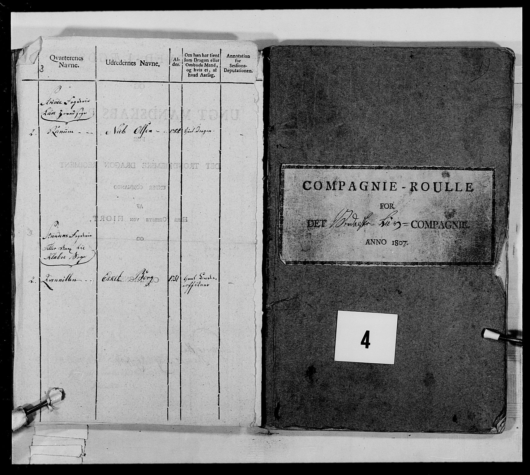 Generalitets- og kommissariatskollegiet, Det kongelige norske kommissariatskollegium, AV/RA-EA-5420/E/Eh/L0022a: Trondheimske dragonregiment, 1804-1807, p. 130