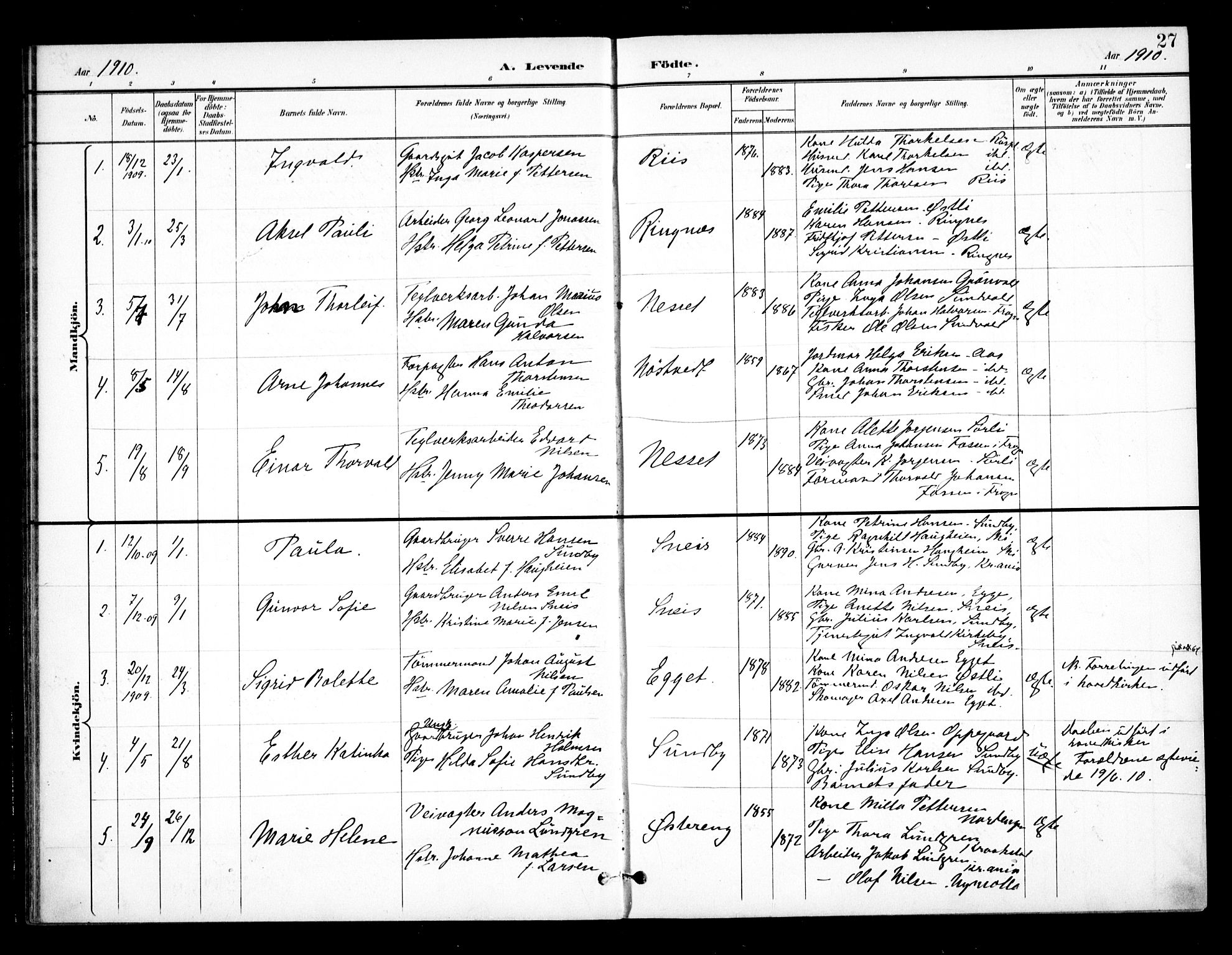 Ås prestekontor Kirkebøker, SAO/A-10894/F/Fb/L0002: Parish register (official) no. II 2, 1895-1916, p. 27