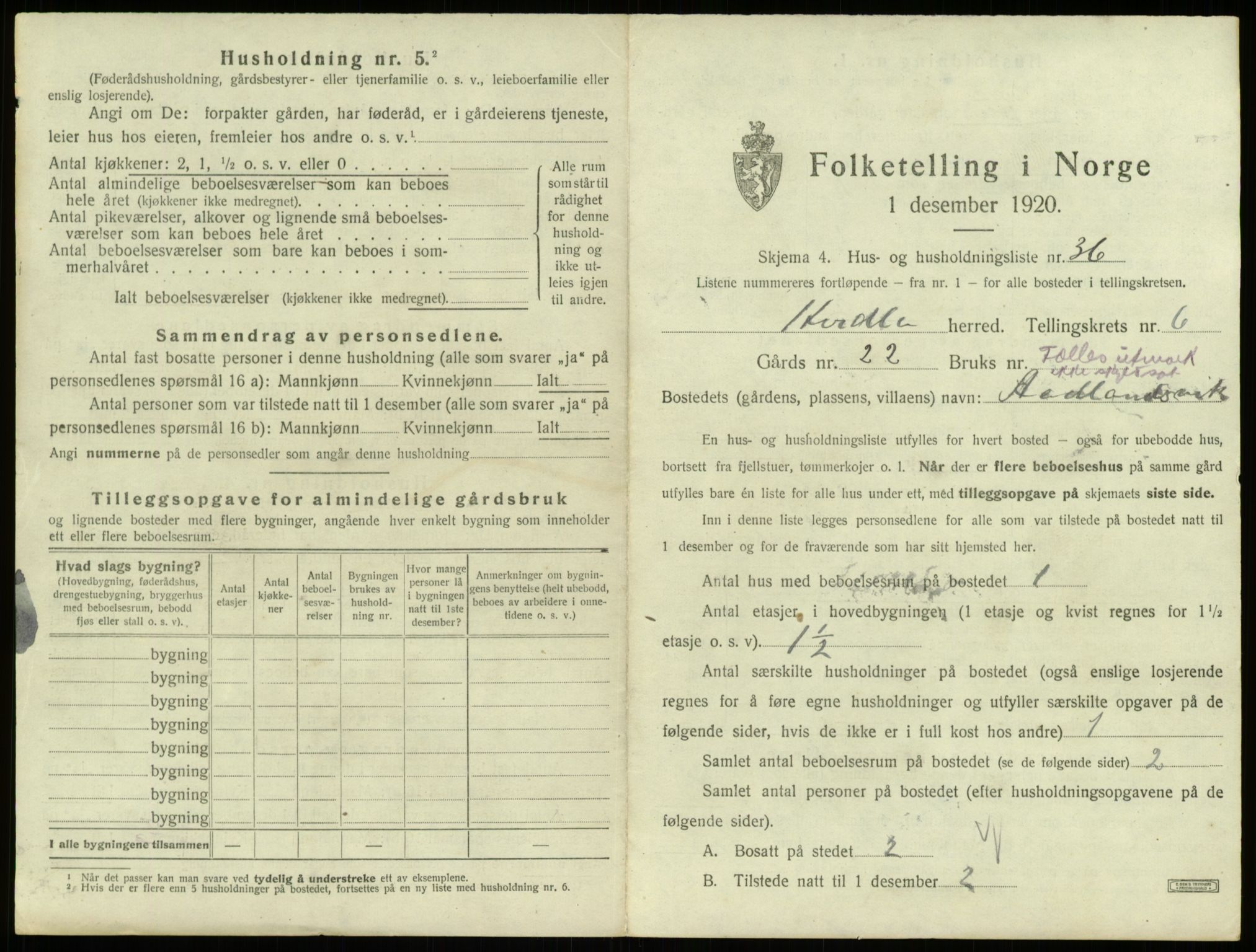 SAB, 1920 census for Herdla, 1920, p. 579