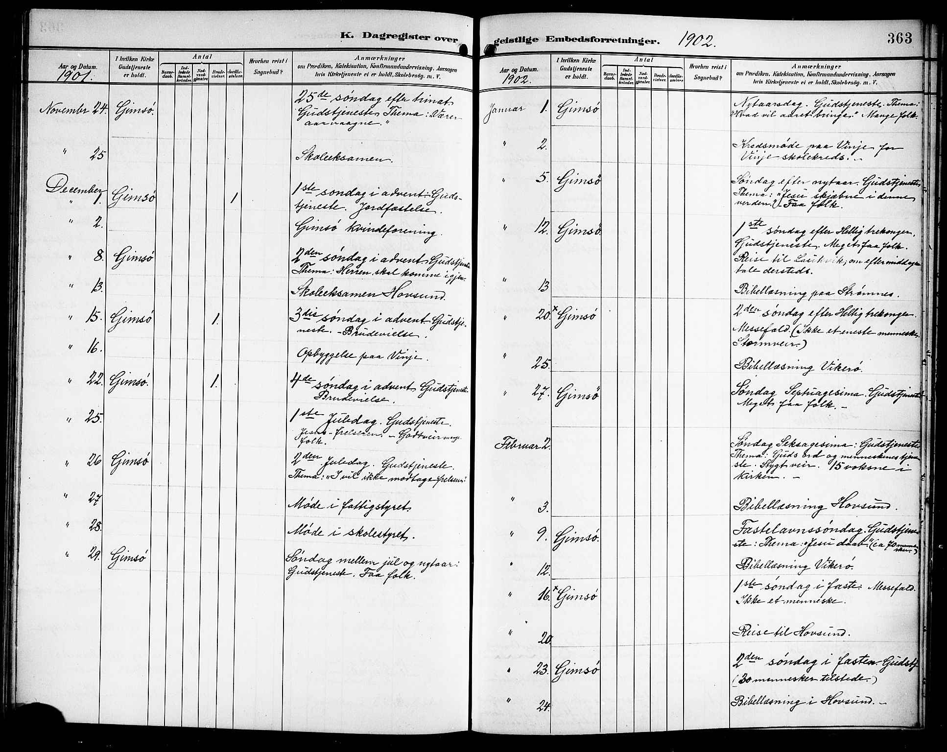 Ministerialprotokoller, klokkerbøker og fødselsregistre - Nordland, AV/SAT-A-1459/876/L1105: Parish register (copy) no. 876C04, 1896-1914, p. 363