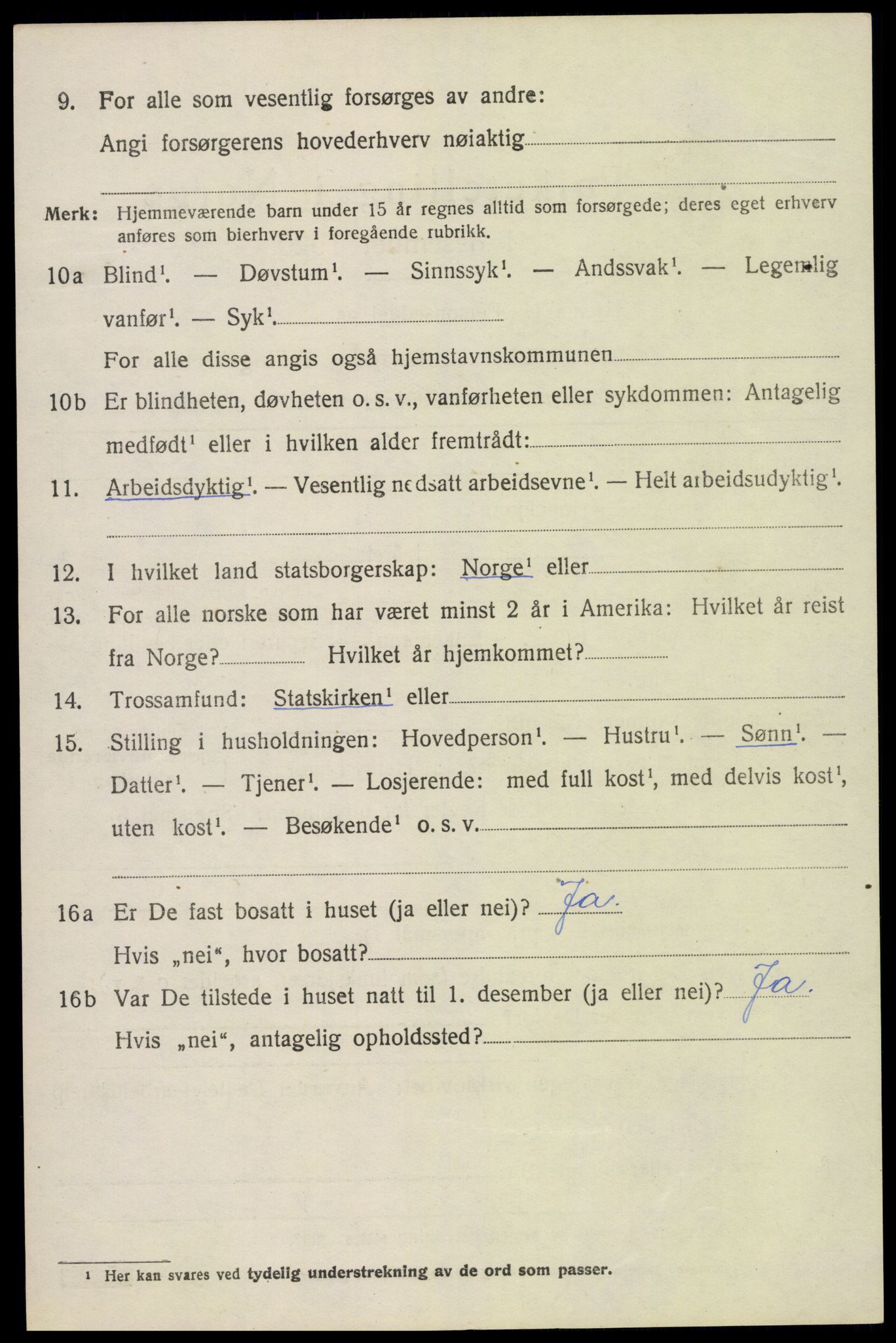 SAKO, 1920 census for Gjerpen, 1920, p. 9539