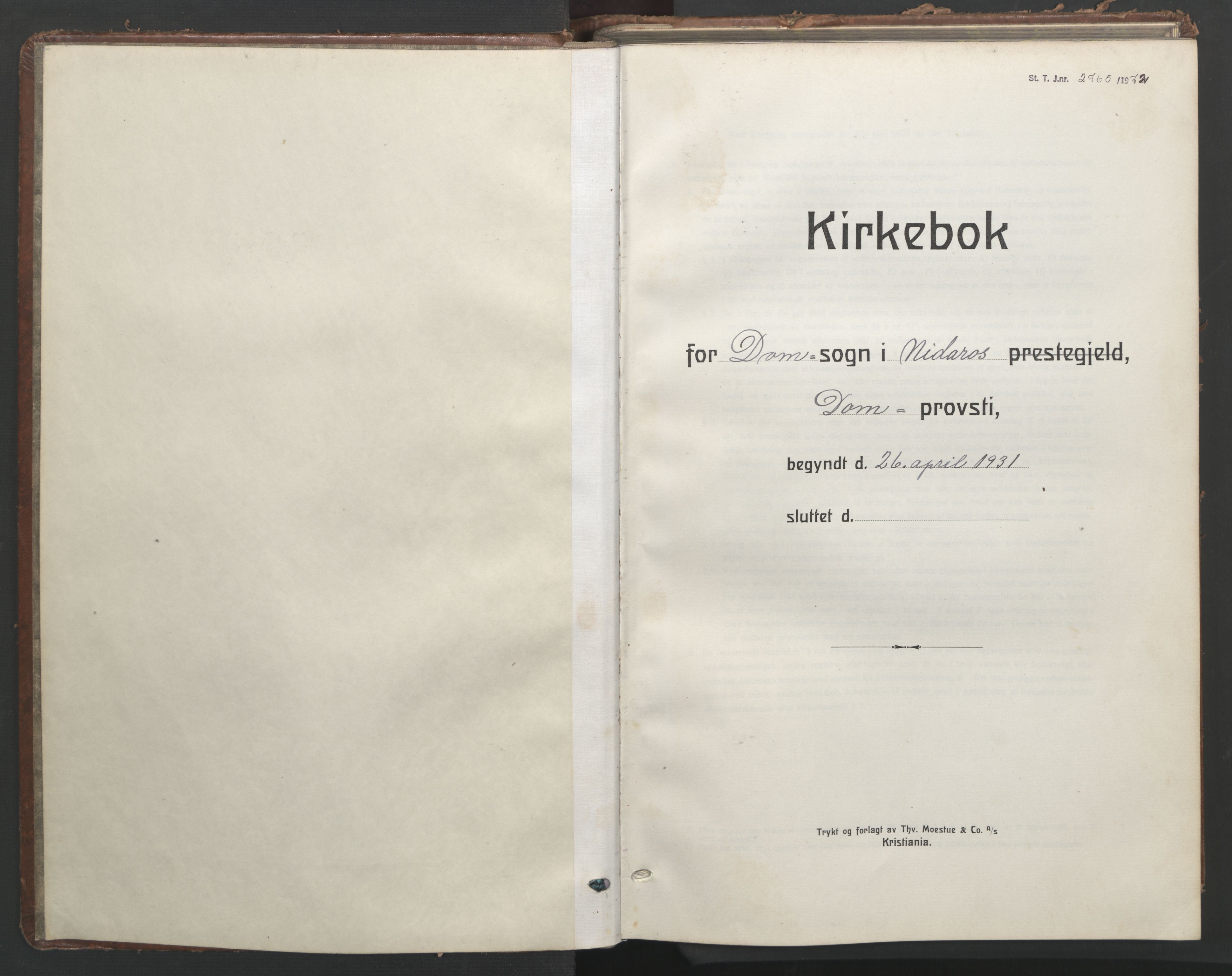 Ministerialprotokoller, klokkerbøker og fødselsregistre - Sør-Trøndelag, SAT/A-1456/601/L0100: Parish register (copy) no. 601C18, 1931-1946