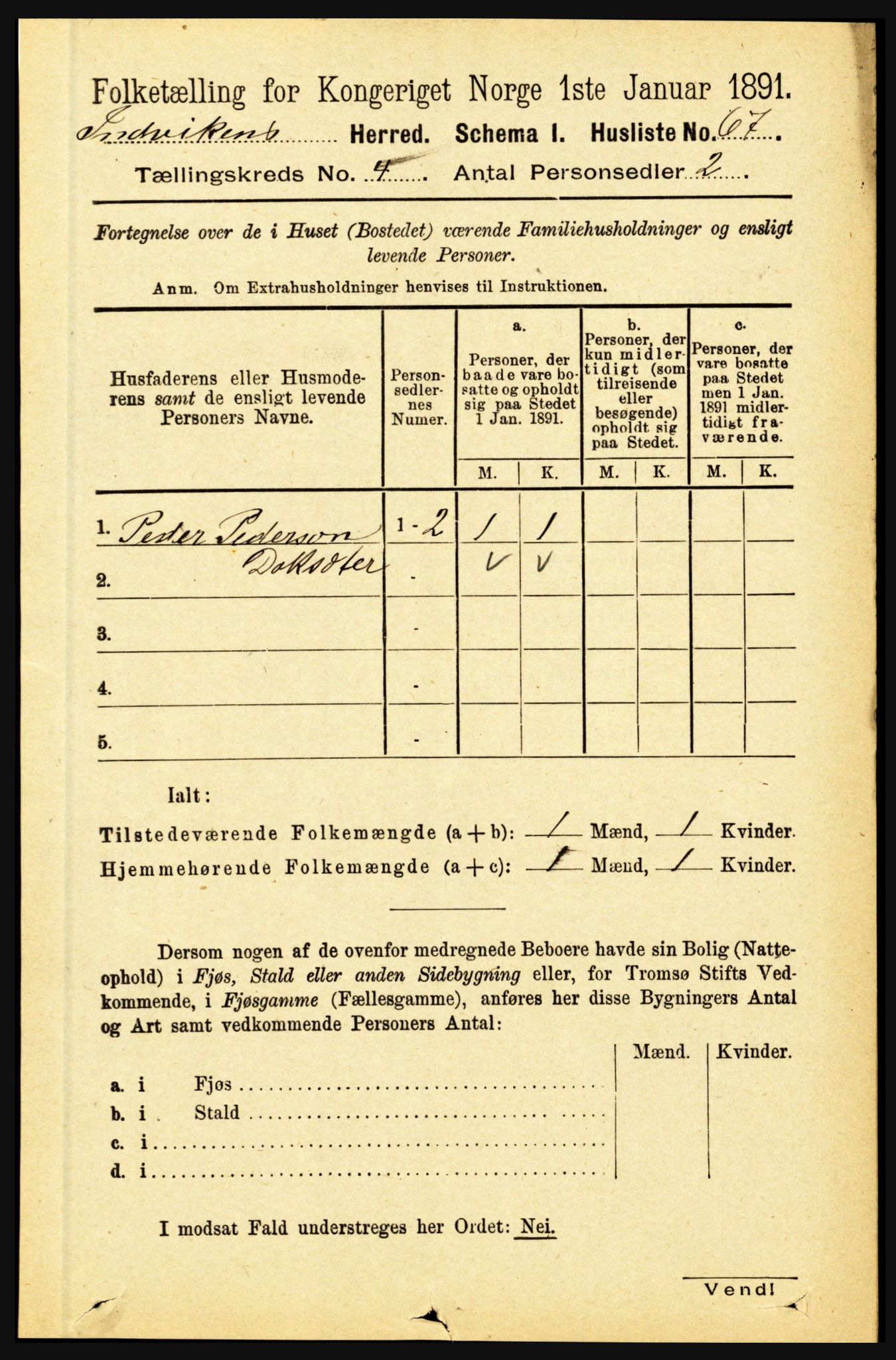 RA, 1891 census for 1447 Innvik, 1891, p. 1450