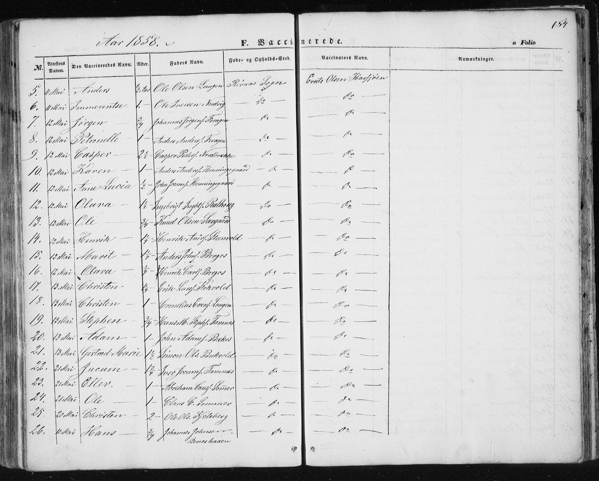 Ministerialprotokoller, klokkerbøker og fødselsregistre - Sør-Trøndelag, SAT/A-1456/681/L0931: Parish register (official) no. 681A09, 1845-1859, p. 654