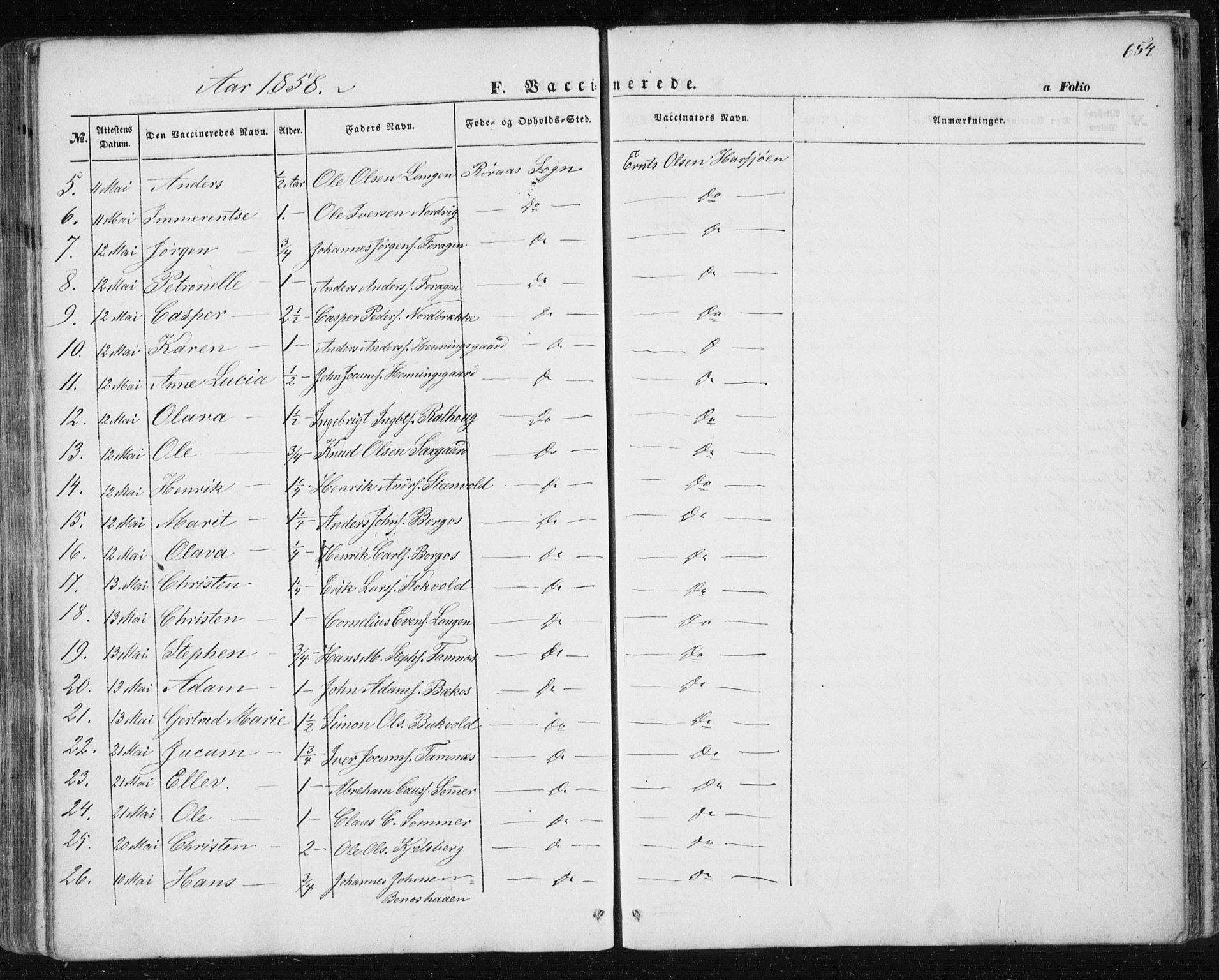 Ministerialprotokoller, klokkerbøker og fødselsregistre - Sør-Trøndelag, AV/SAT-A-1456/681/L0931: Parish register (official) no. 681A09, 1845-1859, p. 654