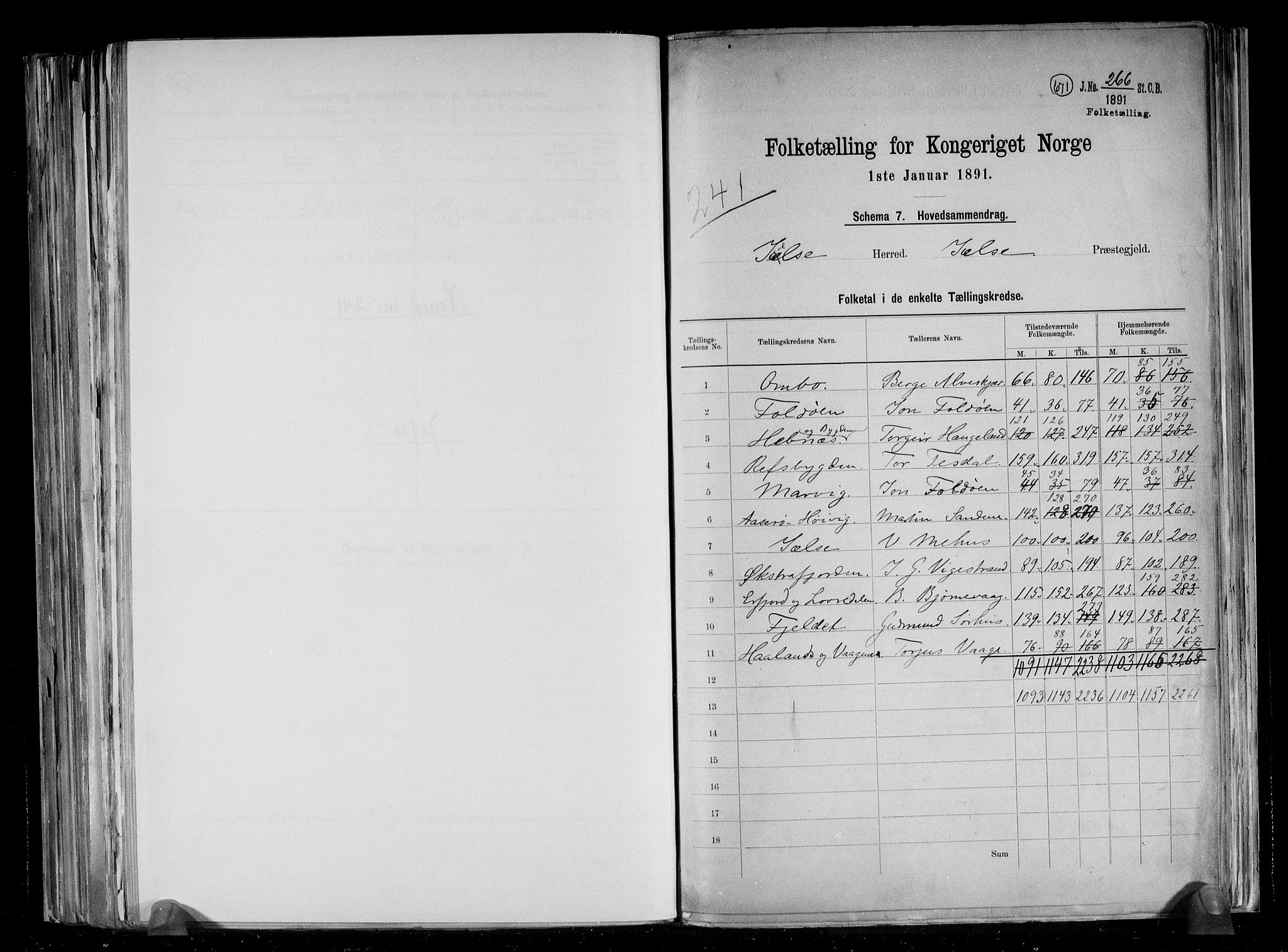 RA, 1891 census for 1138 Jelsa, 1891, p. 2
