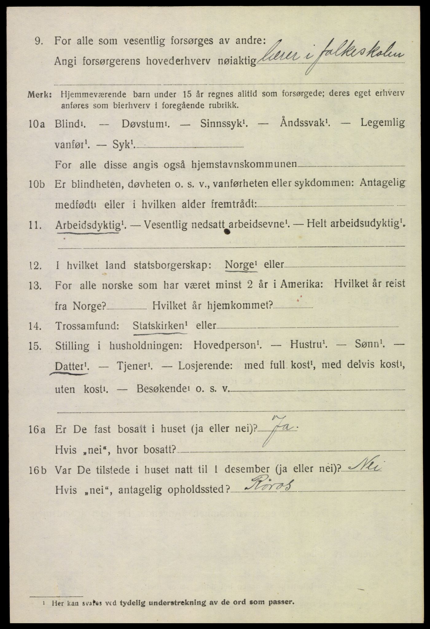 SAH, 1920 census for Vinger, 1920, p. 8923