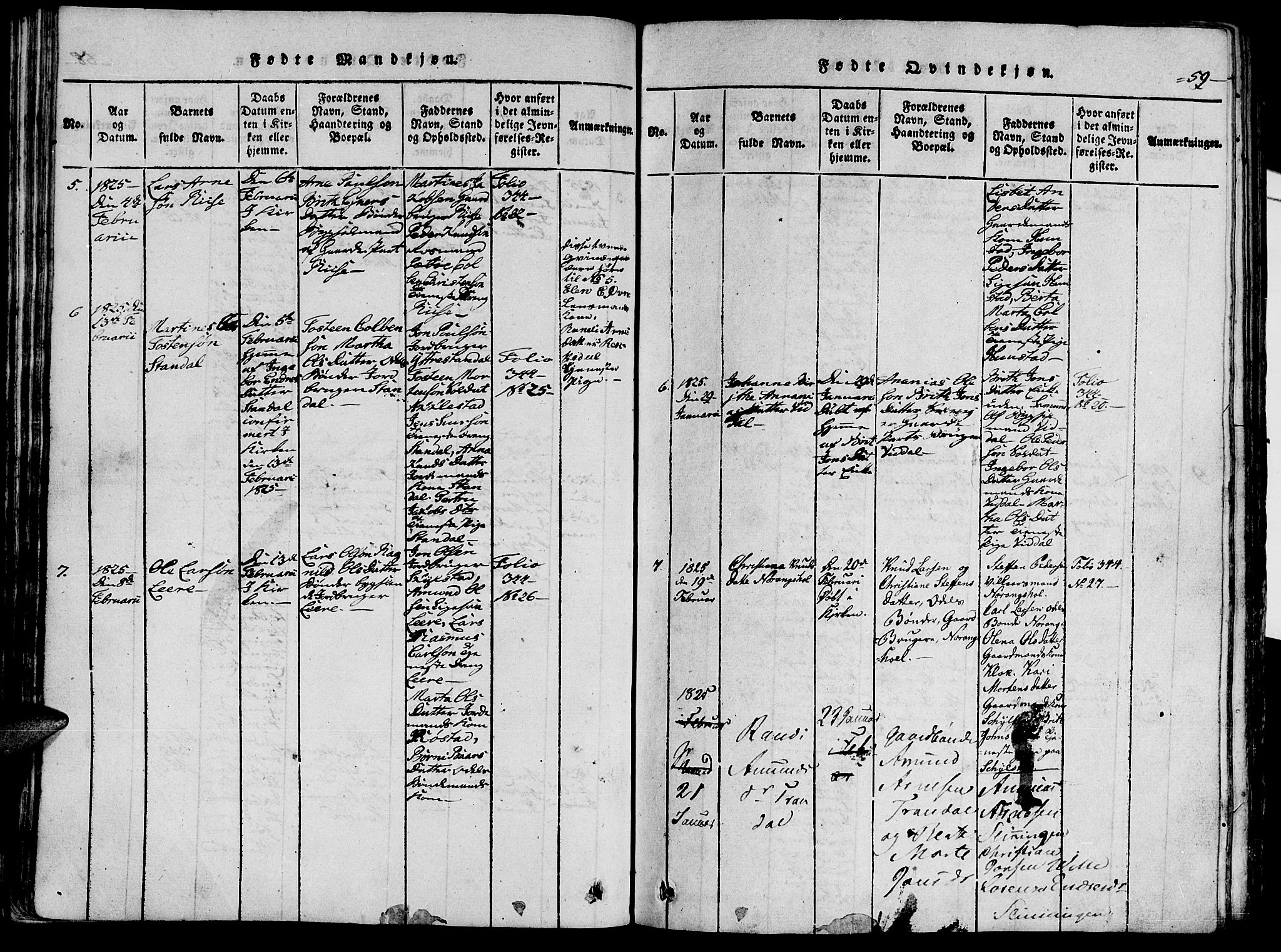 Ministerialprotokoller, klokkerbøker og fødselsregistre - Møre og Romsdal, AV/SAT-A-1454/515/L0207: Parish register (official) no. 515A03, 1819-1829, p. 59