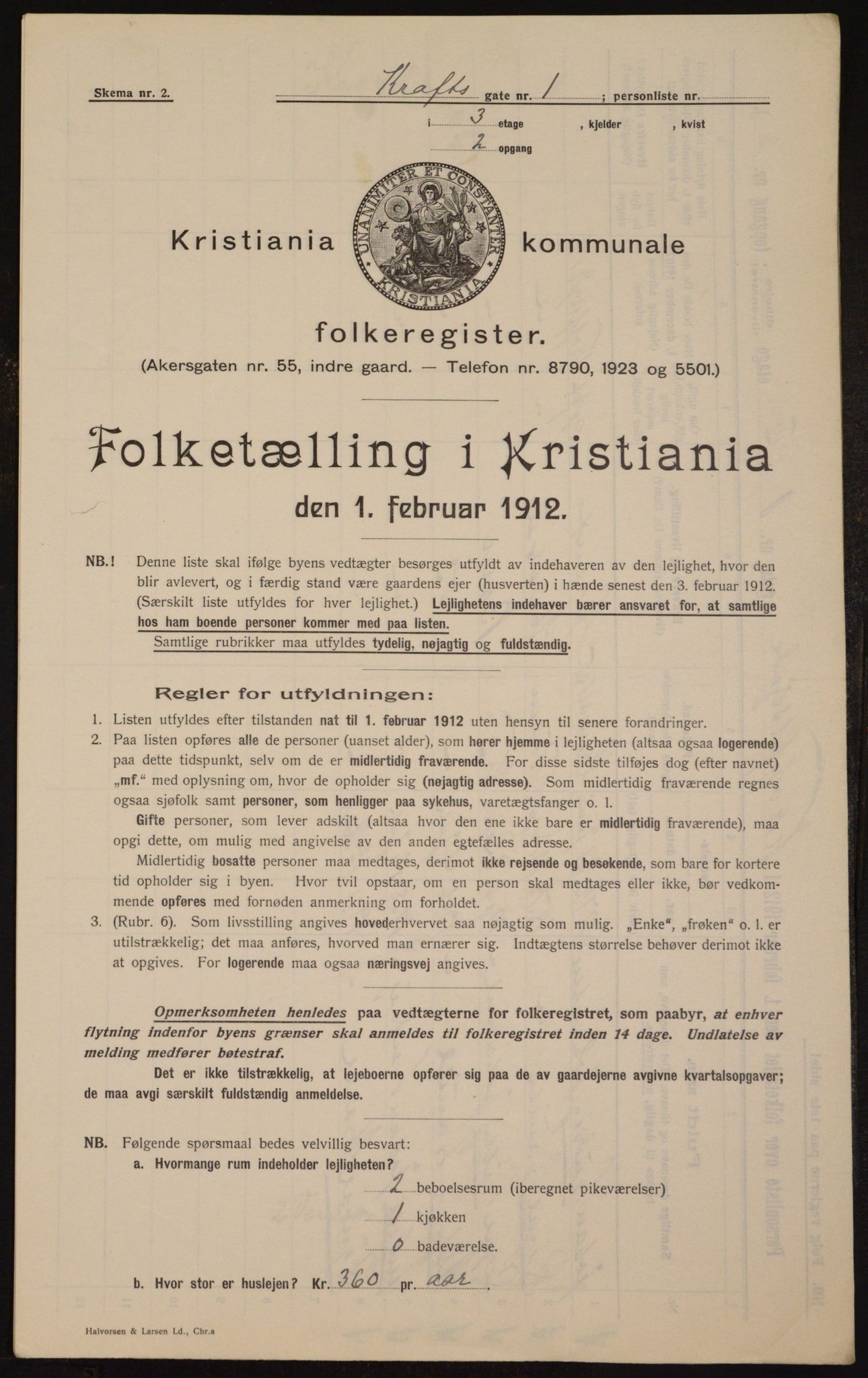 OBA, Municipal Census 1912 for Kristiania, 1912, p. 54160