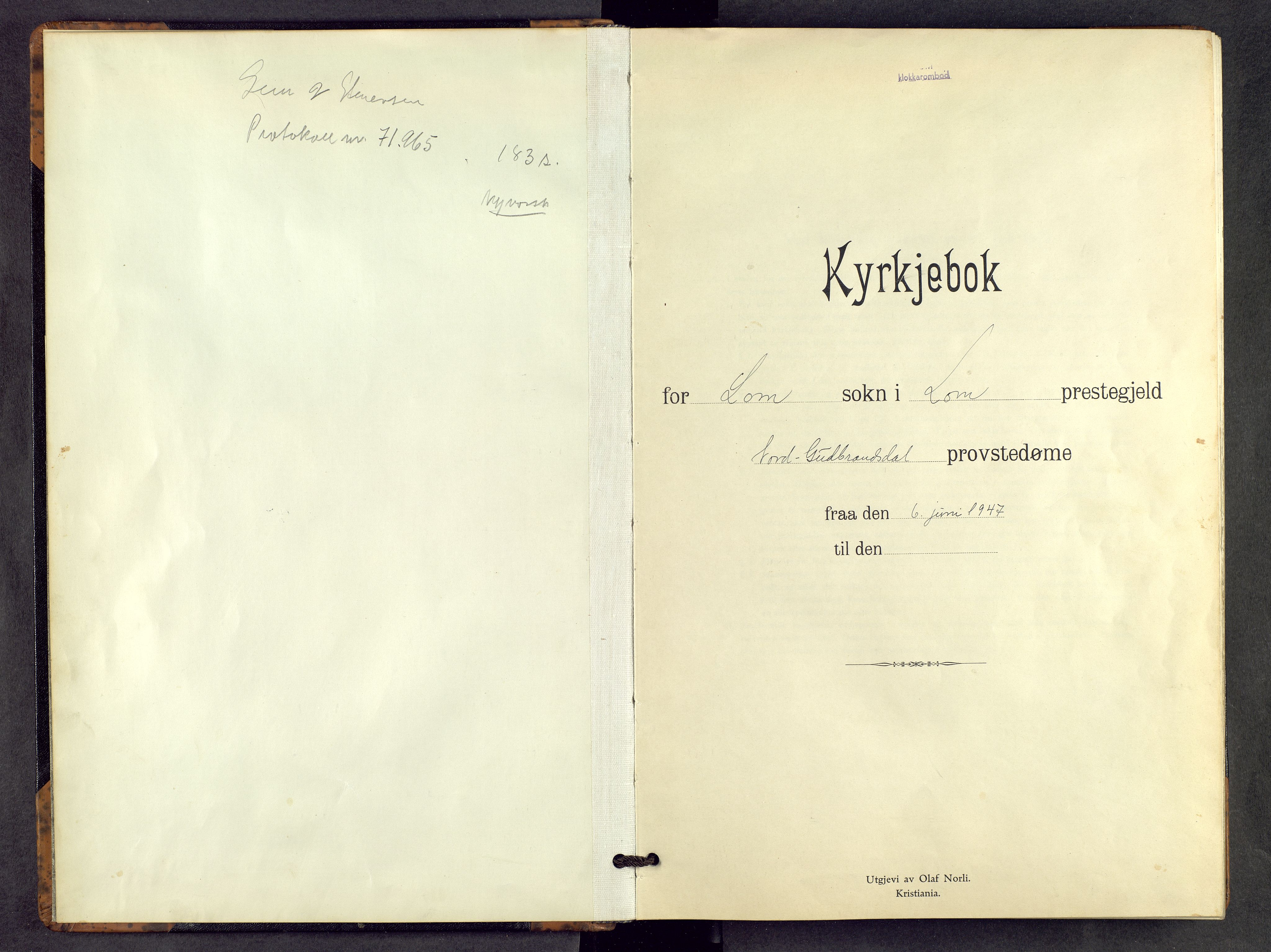 Lom prestekontor, SAH/PREST-070/L/L0011: Parish register (copy) no. 11, 1947-1962