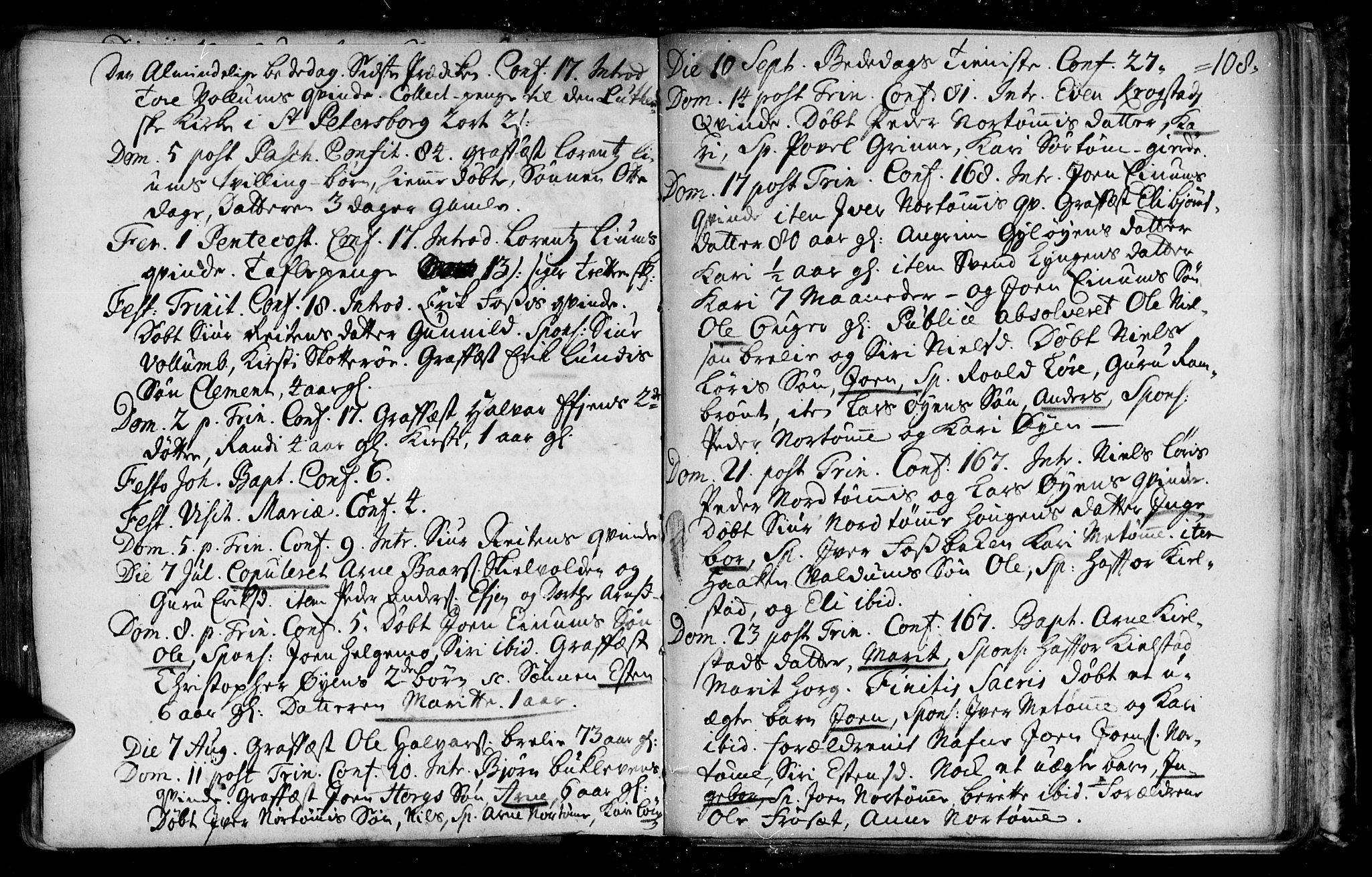 Ministerialprotokoller, klokkerbøker og fødselsregistre - Sør-Trøndelag, SAT/A-1456/692/L1101: Parish register (official) no. 692A01, 1690-1746, p. 108