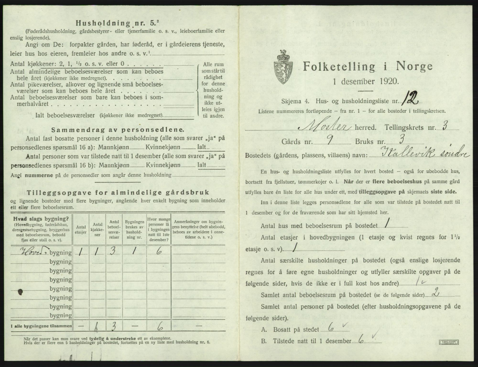 SAB, 1920 census for Moster, 1920, p. 136