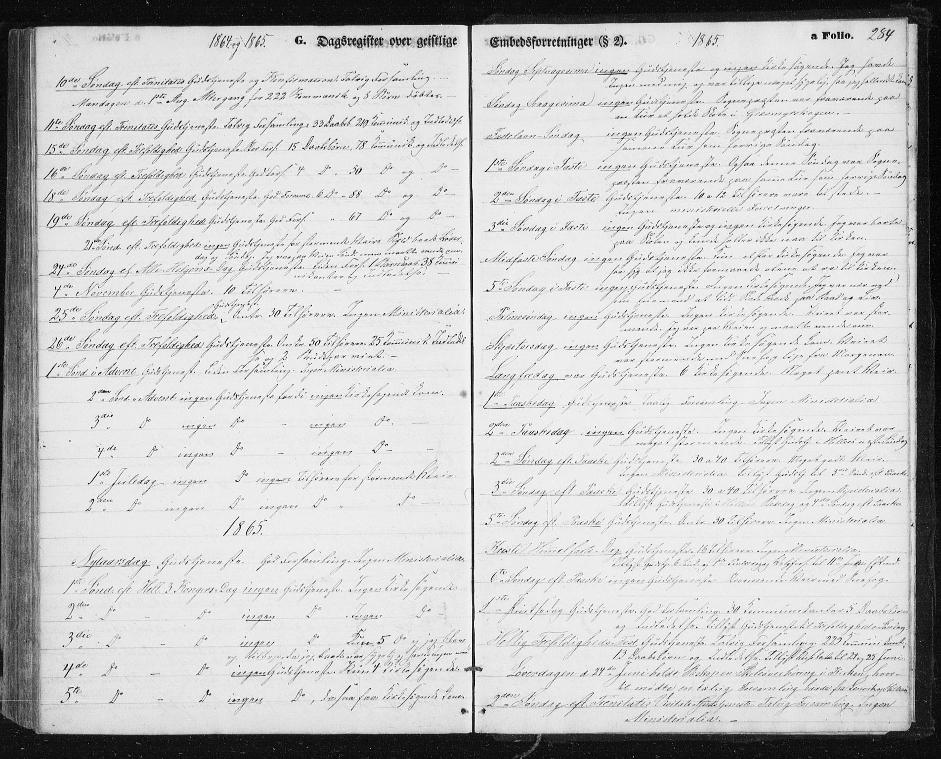 Lenvik sokneprestembete, SATØ/S-1310/H/Ha/Hab/L0004klokker: Parish register (copy) no. 4, 1859-1869, p. 284
