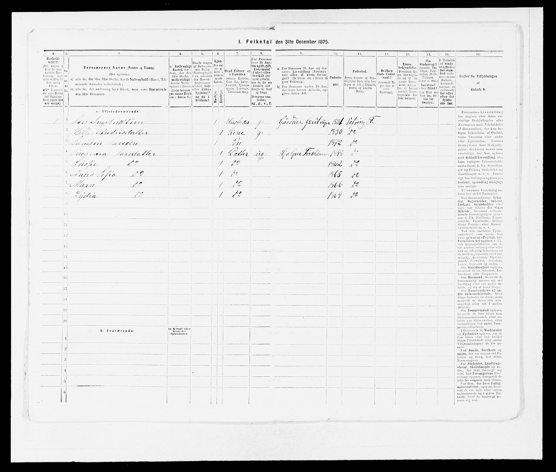 SAB, 1875 census for 1432P Førde, 1875, p. 1804