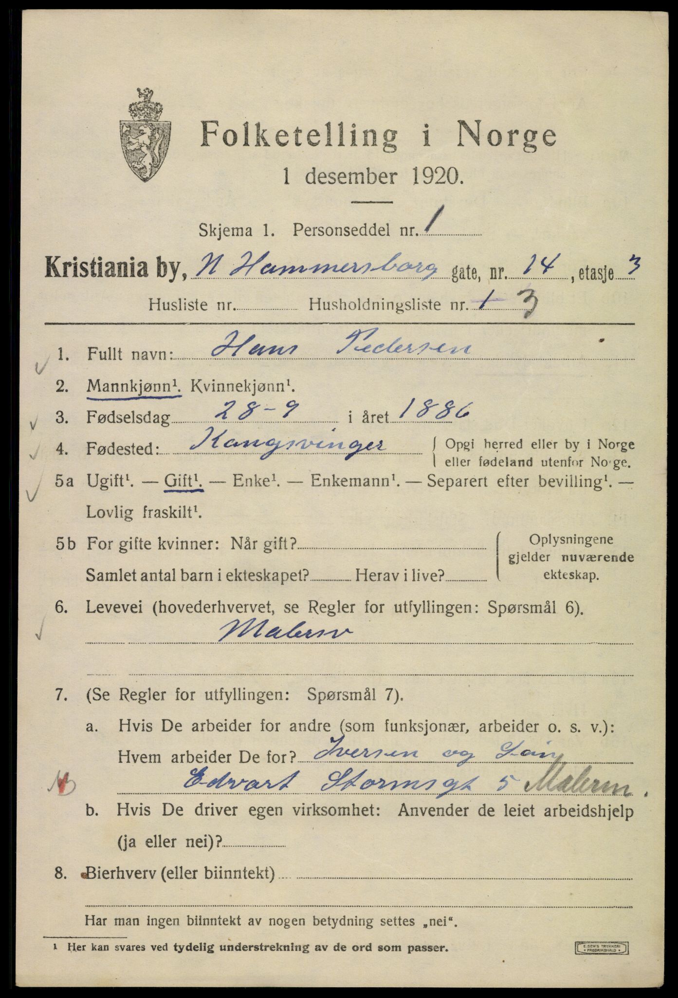 SAO, 1920 census for Kristiania, 1920, p. 410379