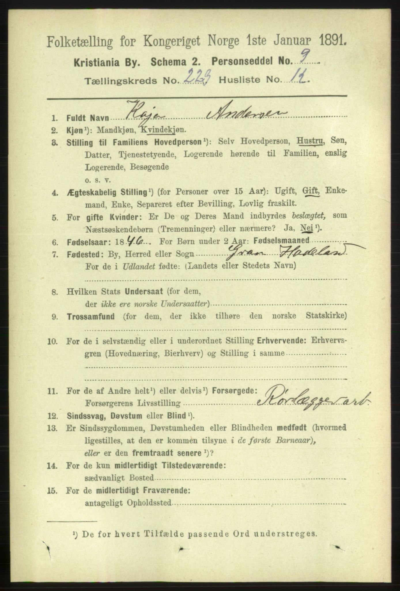 RA, 1891 census for 0301 Kristiania, 1891, p. 134476