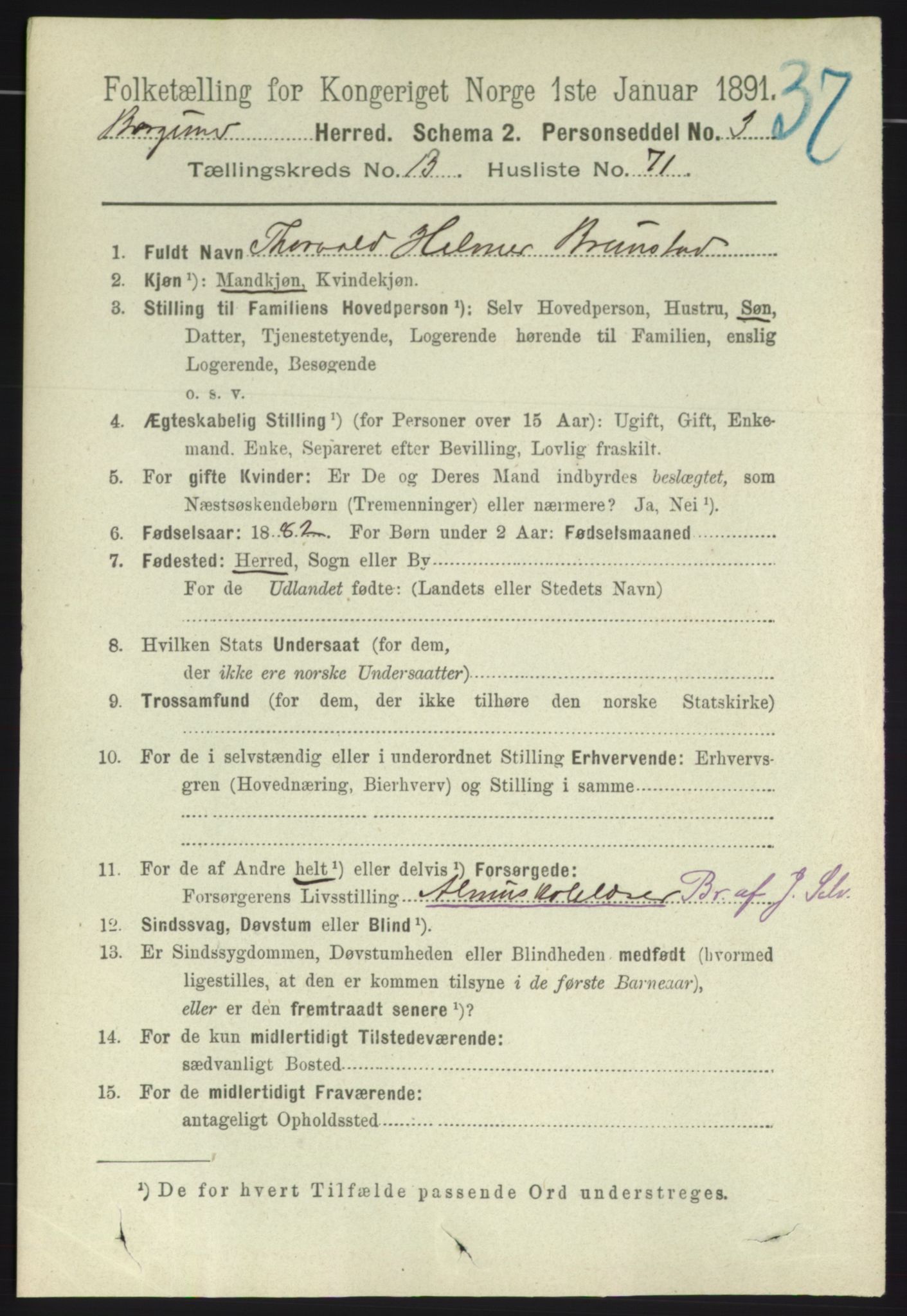 RA, 1891 census for 1531 Borgund, 1891, p. 4014